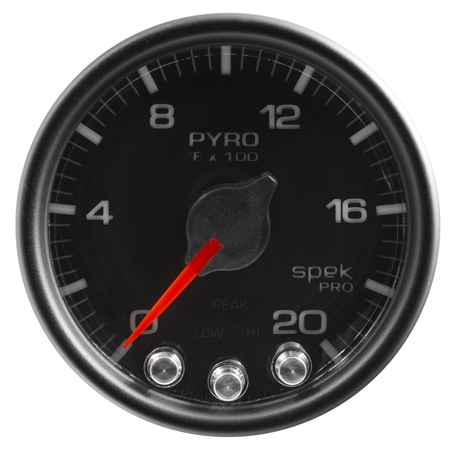 2-1/16" PYROMETER, 0-2000 °F, SPEK-PRO, BLACK/BLACK