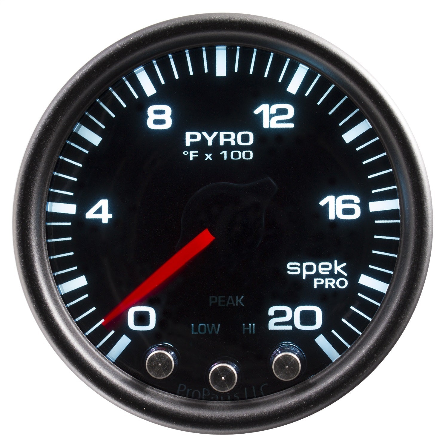 2-1/16" PYROMETER, 0-2000 °F, SPEK-PRO, BLACK/BLACK