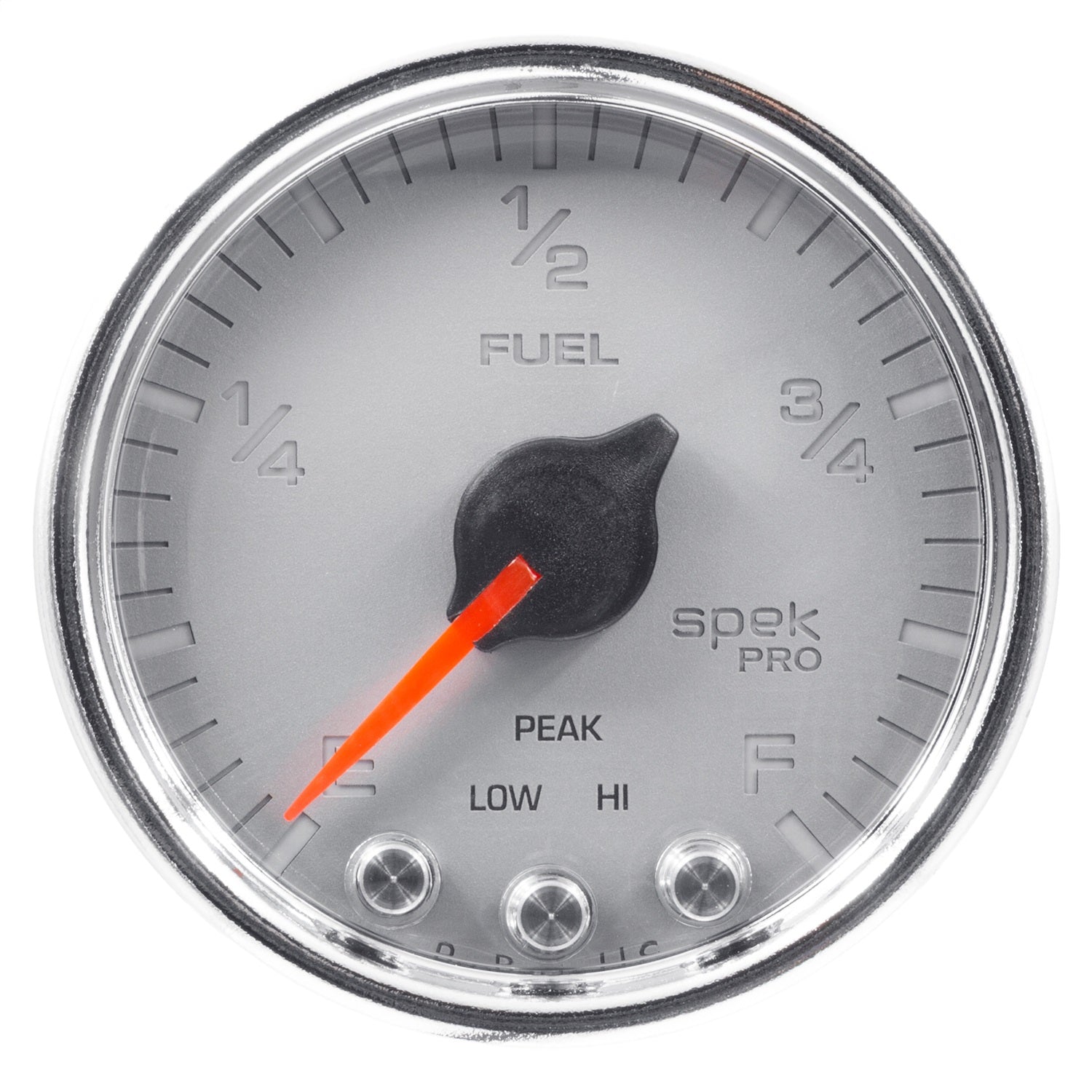 2-1/16" FUEL LEVEL, PROGRAMMABLE 0-300 ?, SPEK-PRO, SILVER/CHROME