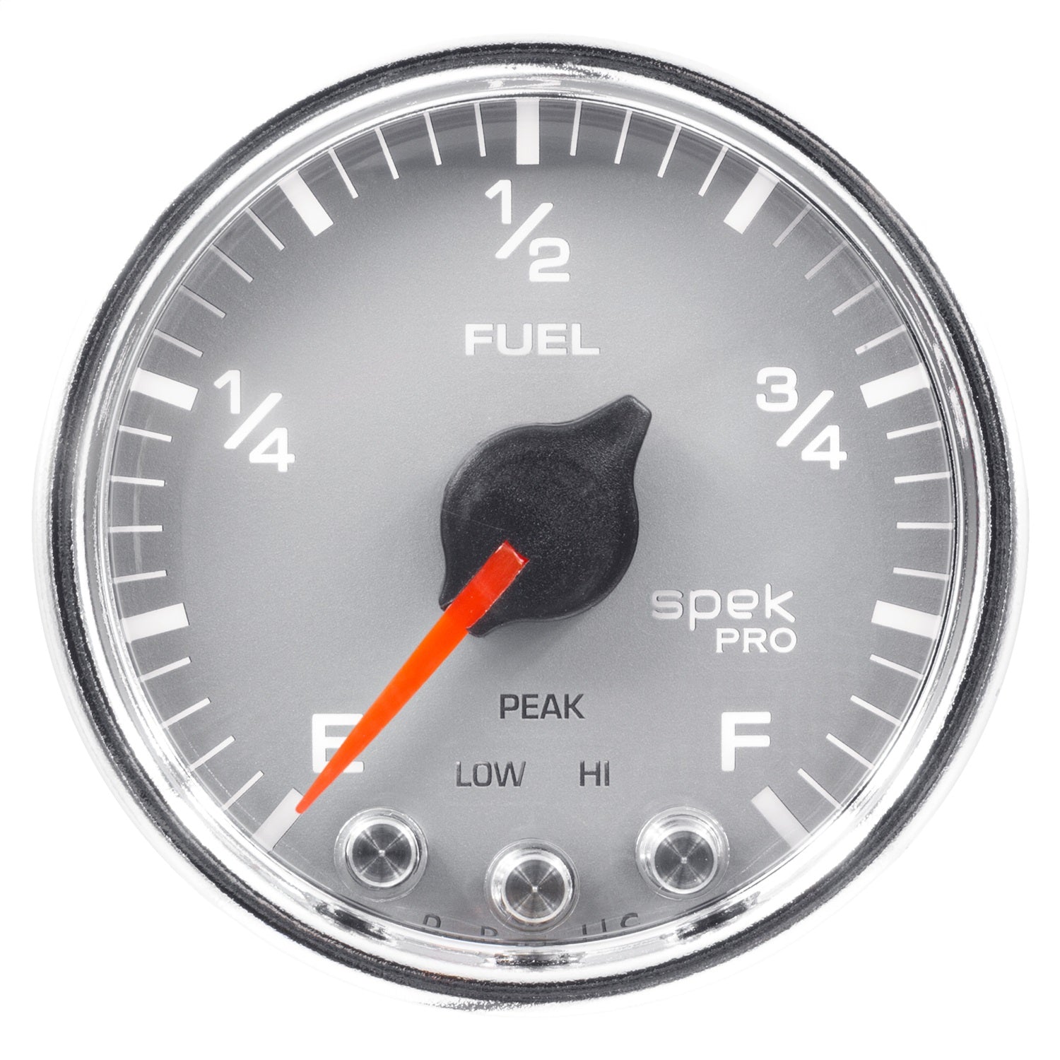 2-1/16" FUEL LEVEL, PROGRAMMABLE 0-300 ?, SPEK-PRO, SILVER/CHROME