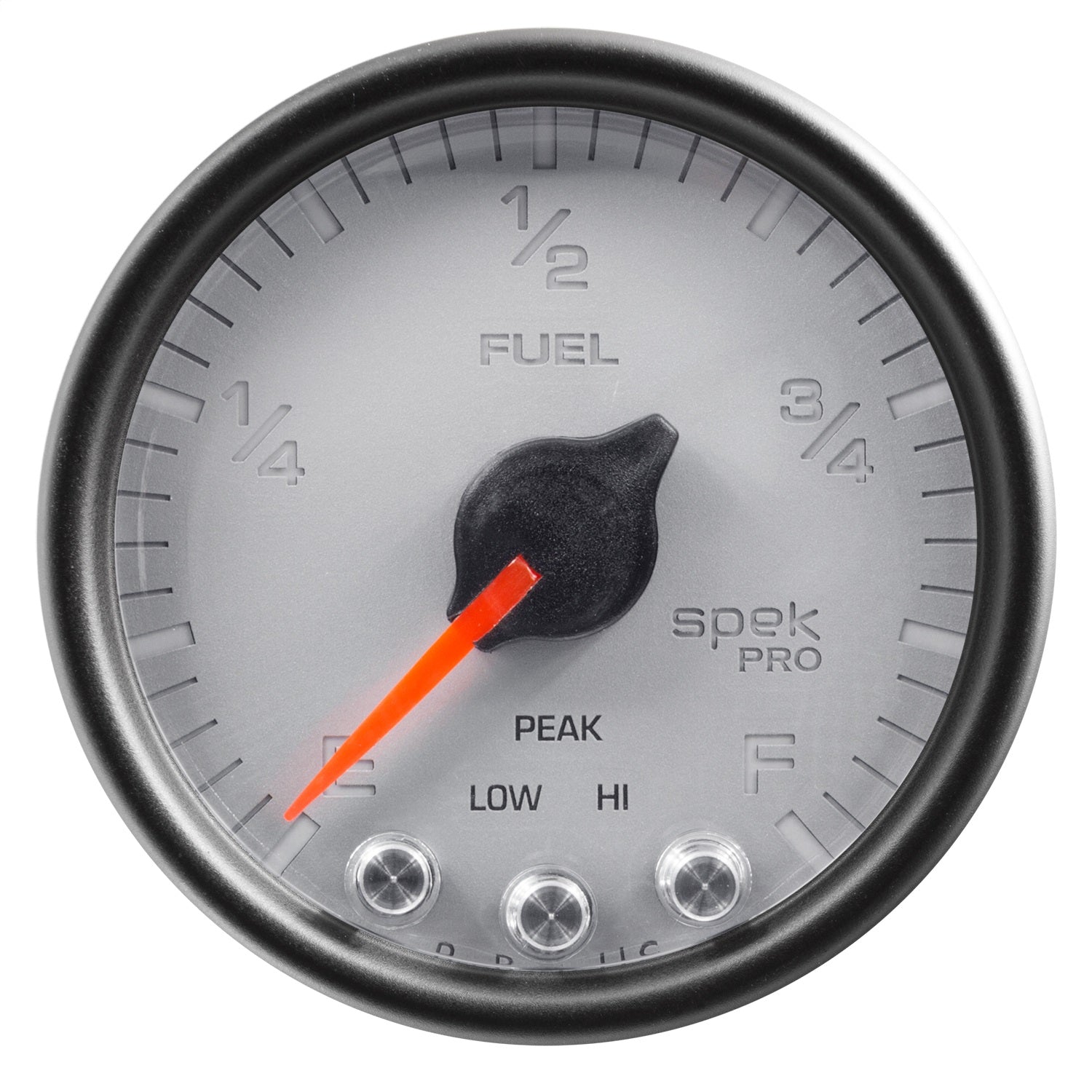 2-1/16" FUEL LEVEL, PROGRAMMABLE 0-300 ?, SPEK-PRO, SILVER/BLACK