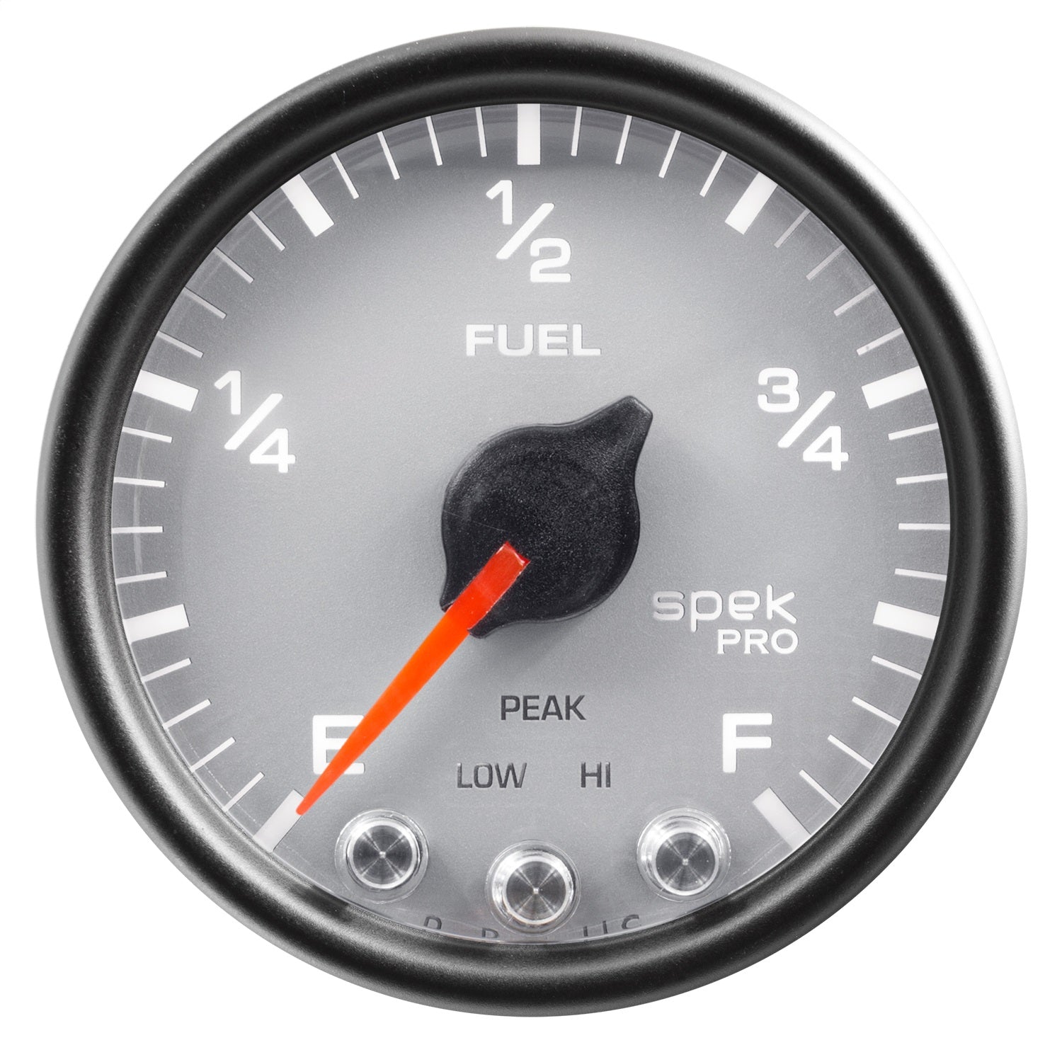 2-1/16" FUEL LEVEL, PROGRAMMABLE 0-300 ?, SPEK-PRO, SILVER/BLACK