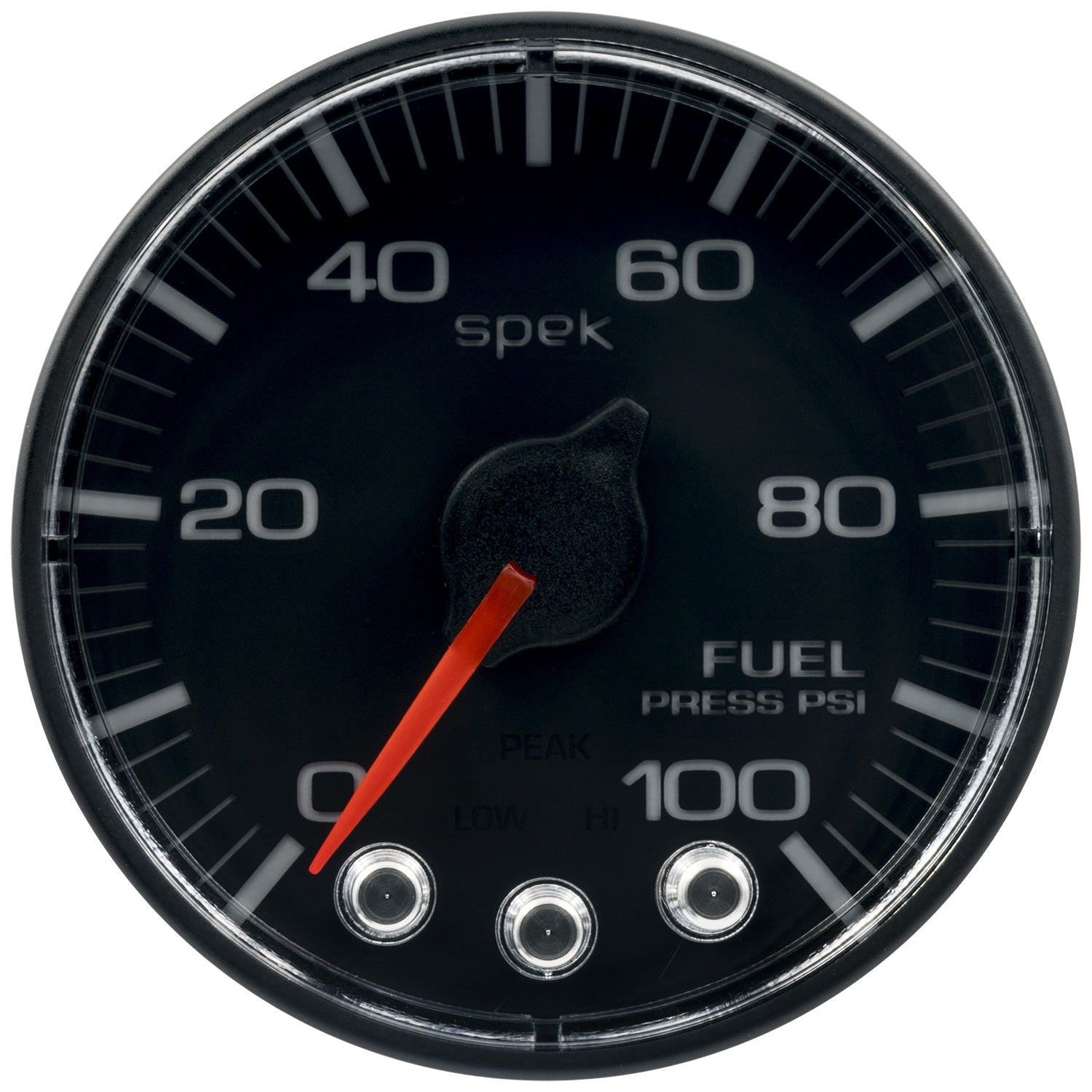 2-1/16" FUEL PRESSURE, 0-100 PSI, SPEK-PRO, BLACK/BLACK