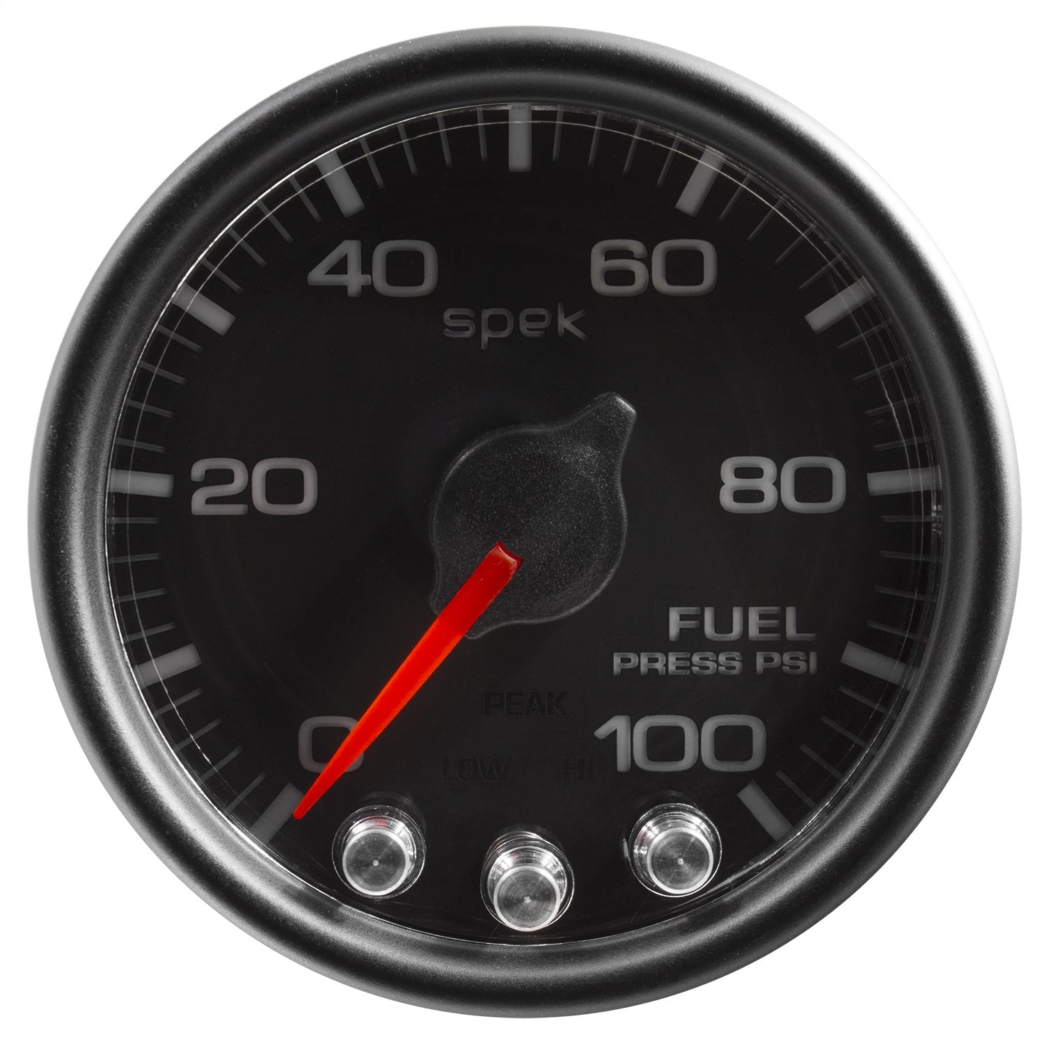 2-1/16" FUEL PRESSURE, 0-100 PSI, SPEK-PRO, BLACK/BLACK