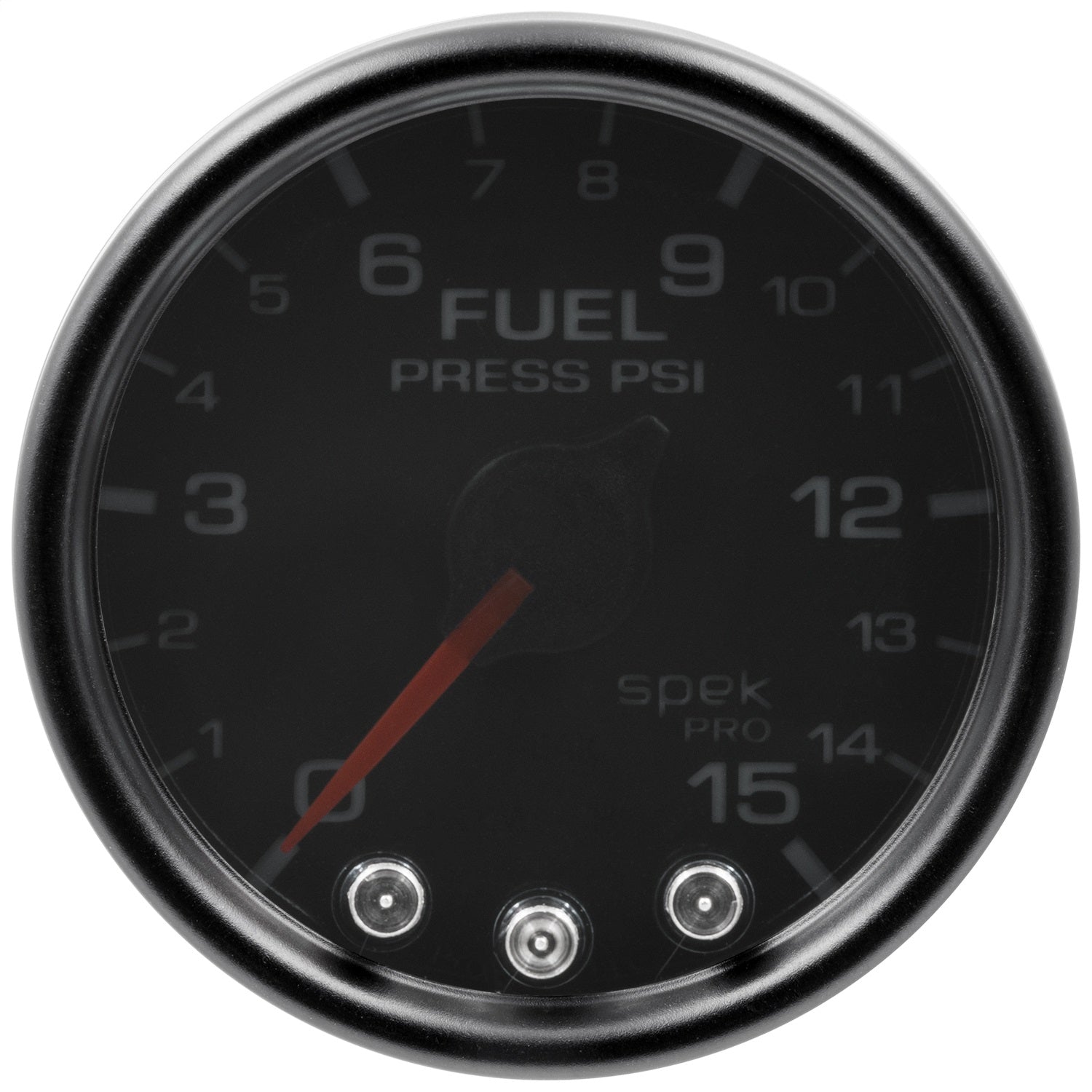 2-1/16" FUEL PRESSURE, 0-15 PSI, SPEK-PRO, BLACK/BLACK