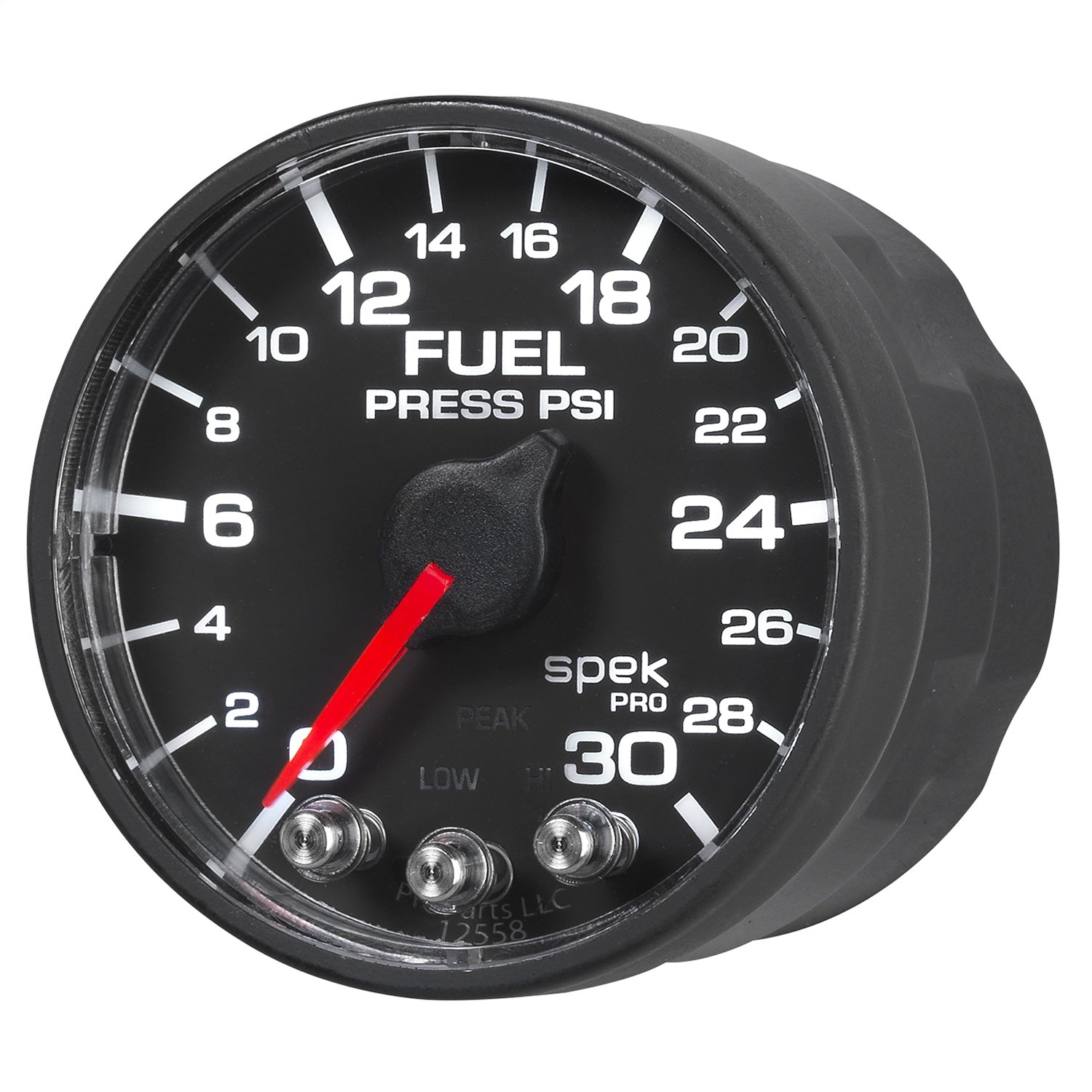2-1/16" FUEL PRESSURE, 0-30 PSI, SPEK-PRO, BLACK/BLACK