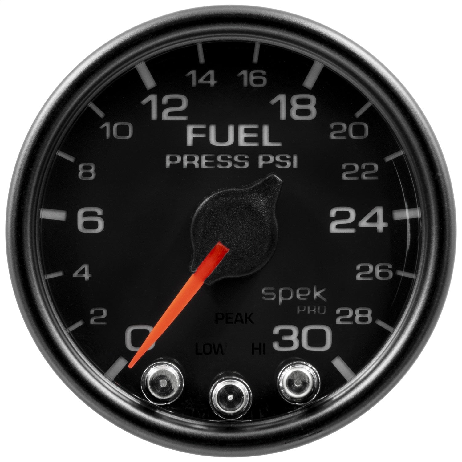 2-1/16" FUEL PRESSURE, 0-30 PSI, SPEK-PRO, BLACK/BLACK