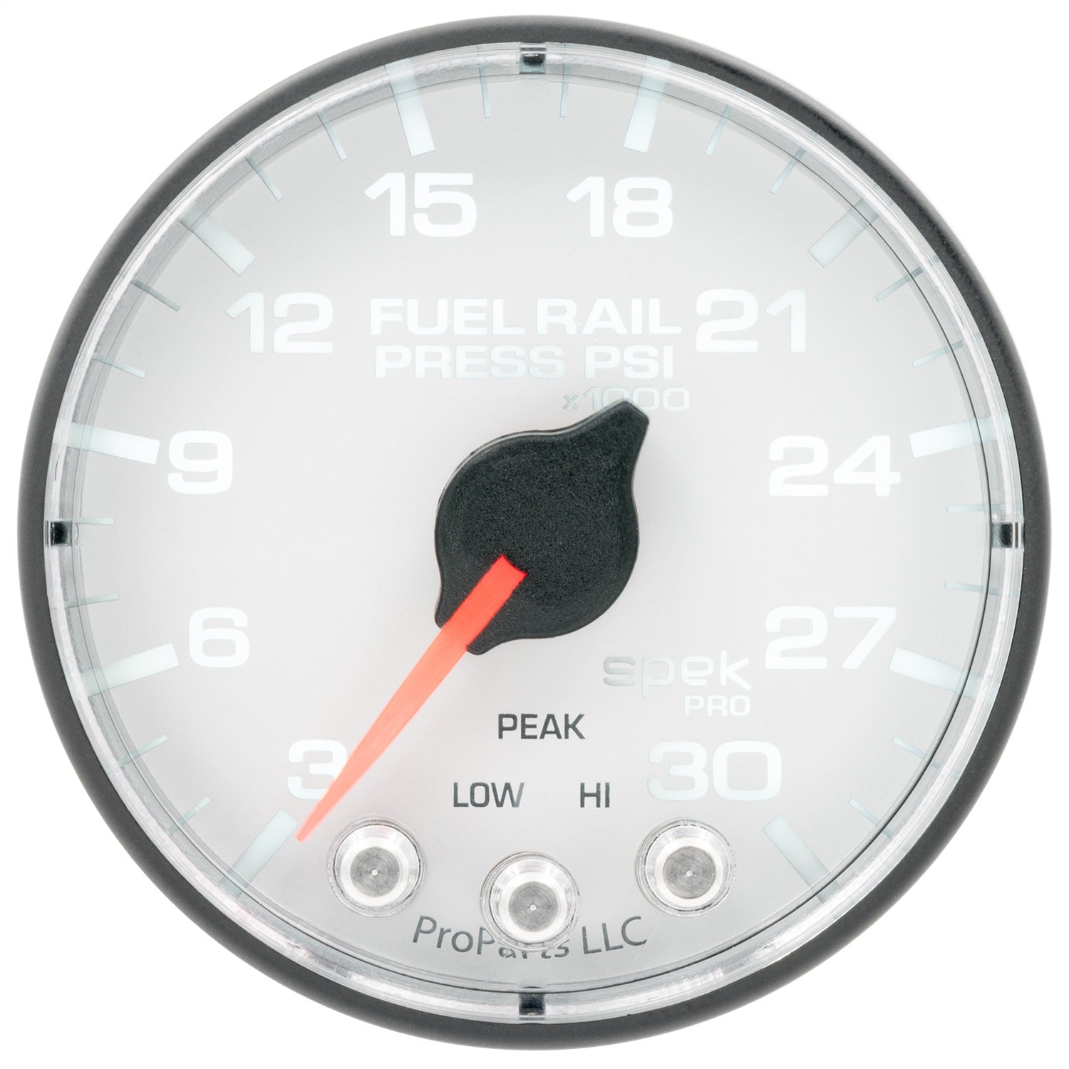 2-1/16" FUEL RAIL PRESSURE, 3-30K PSI, SPEK-PRO, WHITE/BLACK