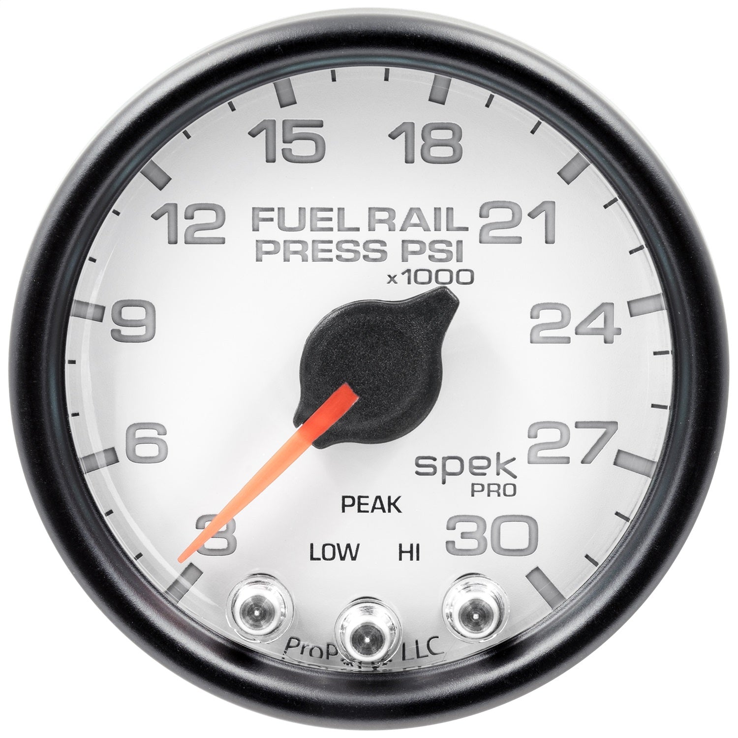 2-1/16" FUEL RAIL PRESSURE, 3-30K PSI, SPEK-PRO, WHITE/BLACK