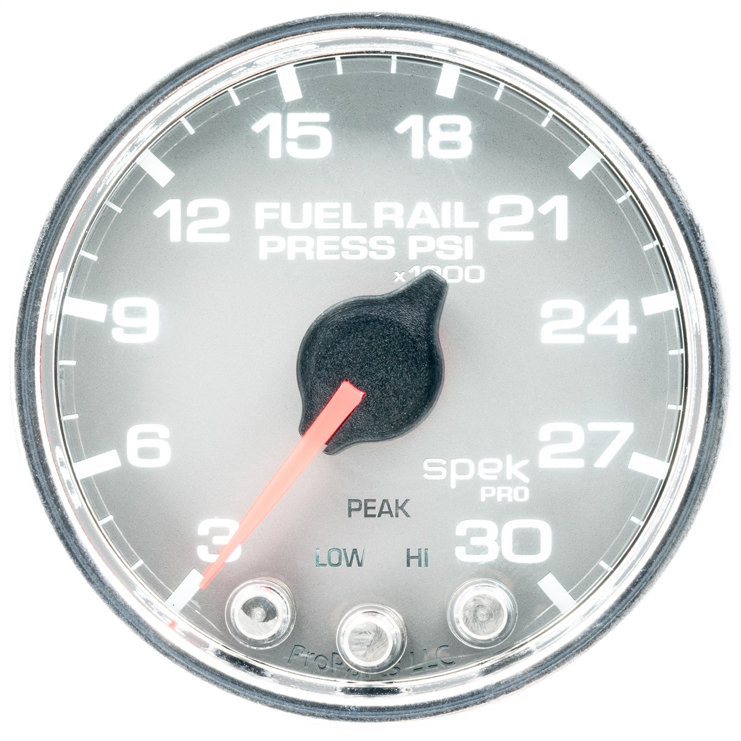2-1/16" FUEL RAIL PRESSURE, 3-30K PSI, SPEK-PRO, SILVER/CHROME