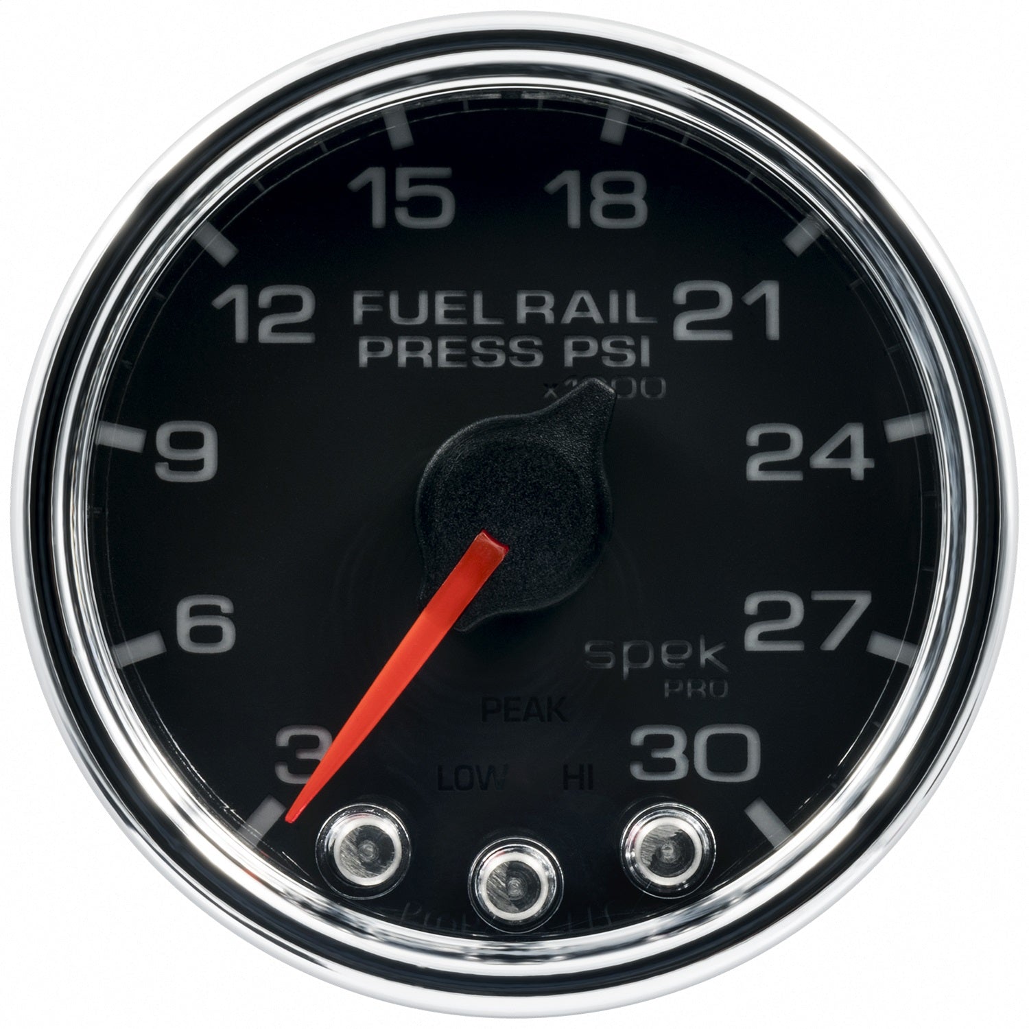 2-1/16" FUEL RAIL PRESSURE, 3-30K PSI, SPEK-PRO, BLACK/CHROME