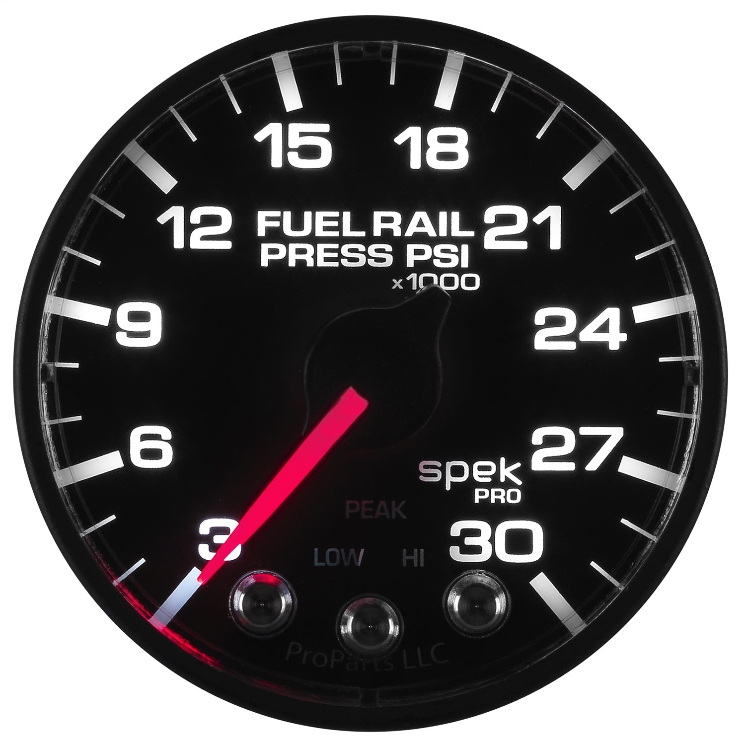 2-1/16" FUEL RAIL PRESSURE, 3-30K PSI, SPEK-PRO, BLACK/BLACK