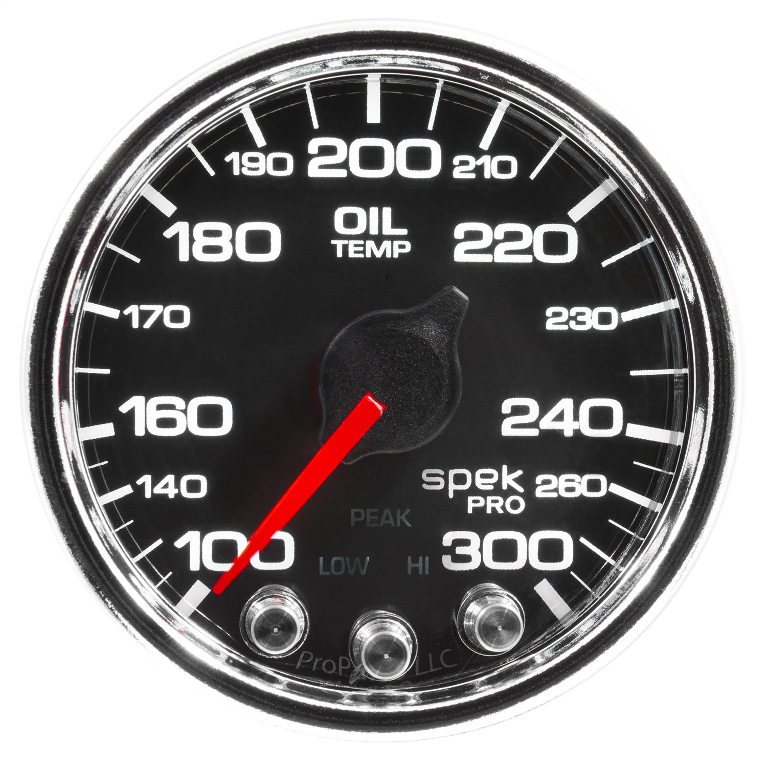 2-1/16" OIL TEMPERATURE, 100-300 °F, SPEK-PRO, BLACK/CHROME