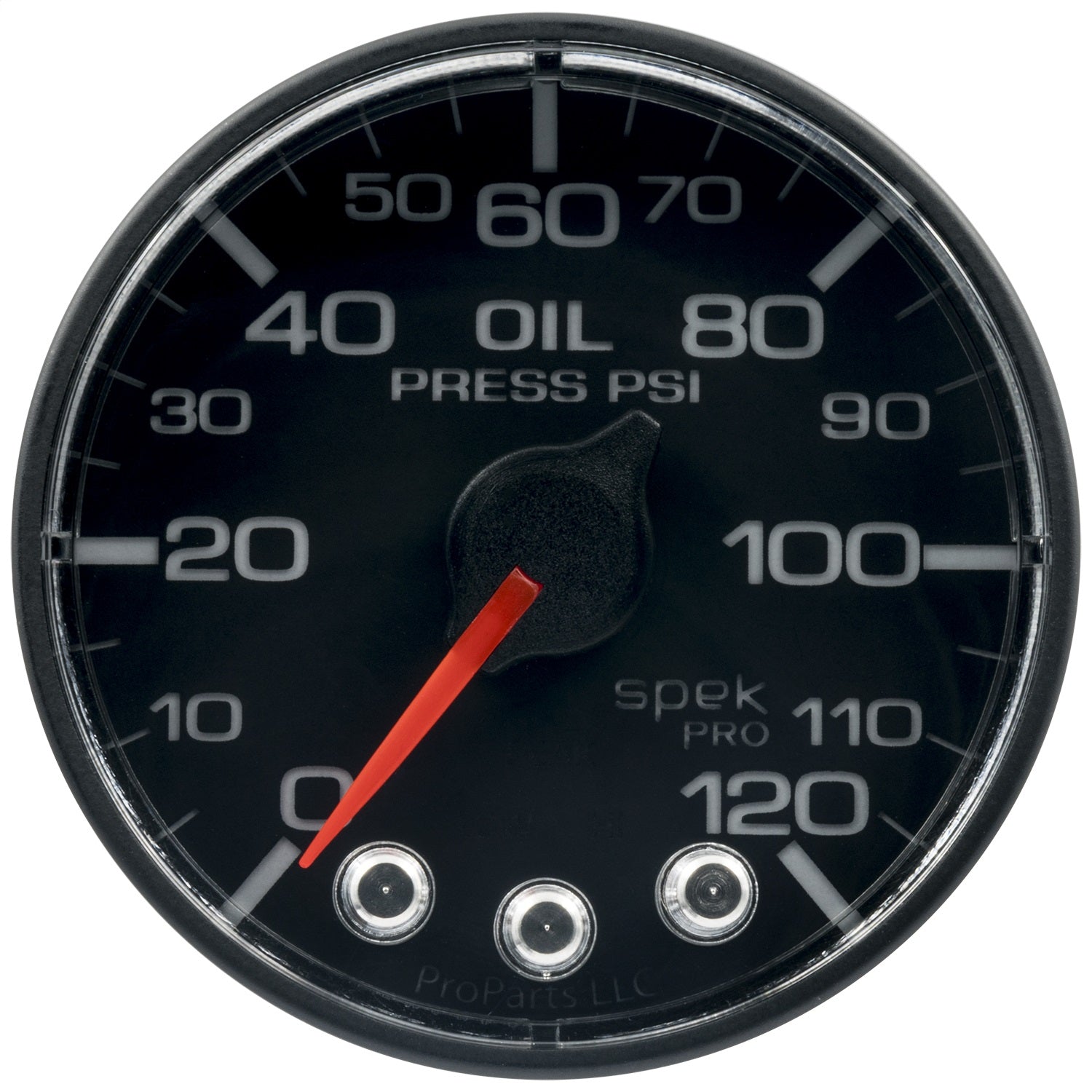 2-1/16" OIL PRESSURE, 0-120 PSI, SPEK-PRO, BLACK/BLACK