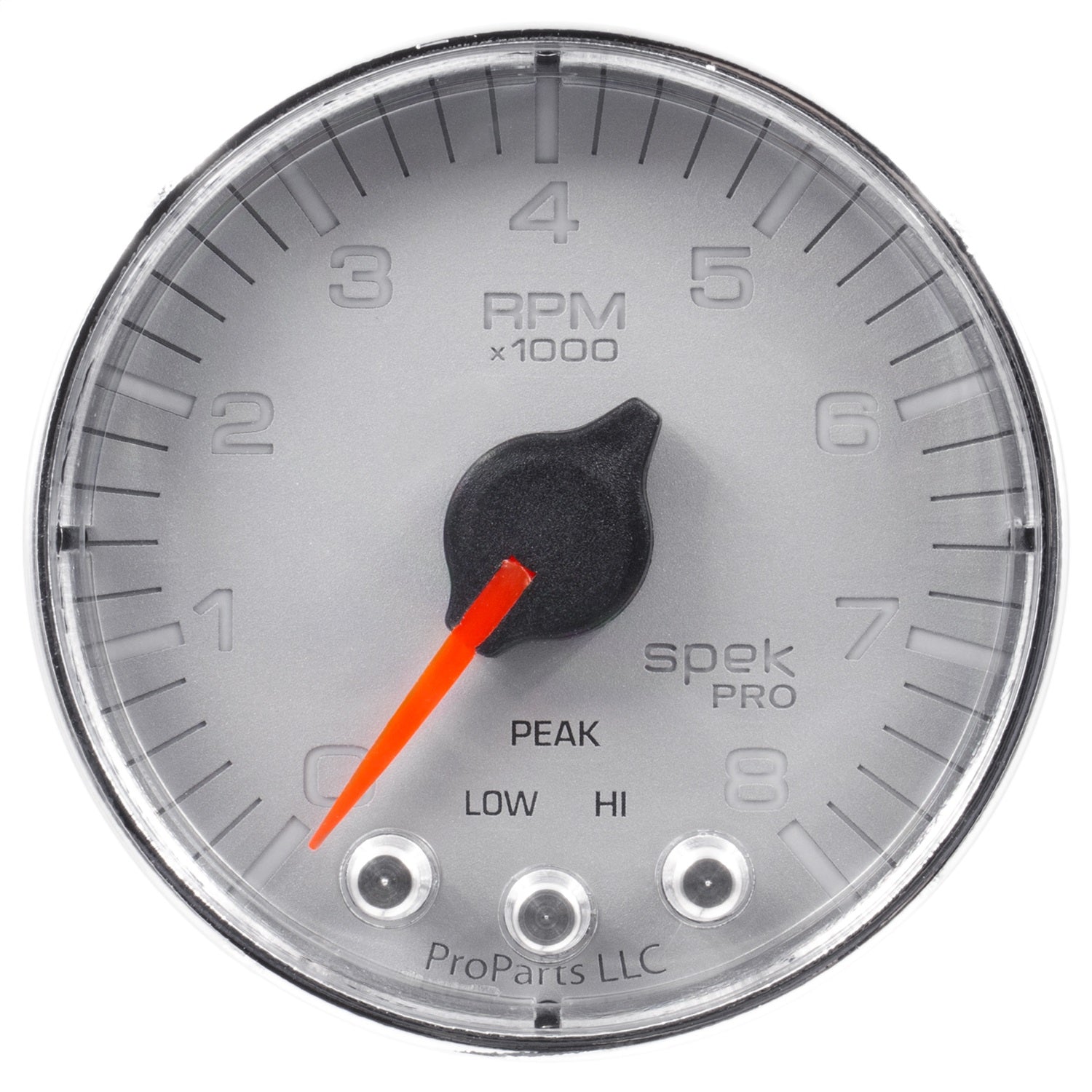 2-1/16" IN-DASH TACHOMETER, 0-8,000 RPM, SPEK-PRO, SILVER/CHROME