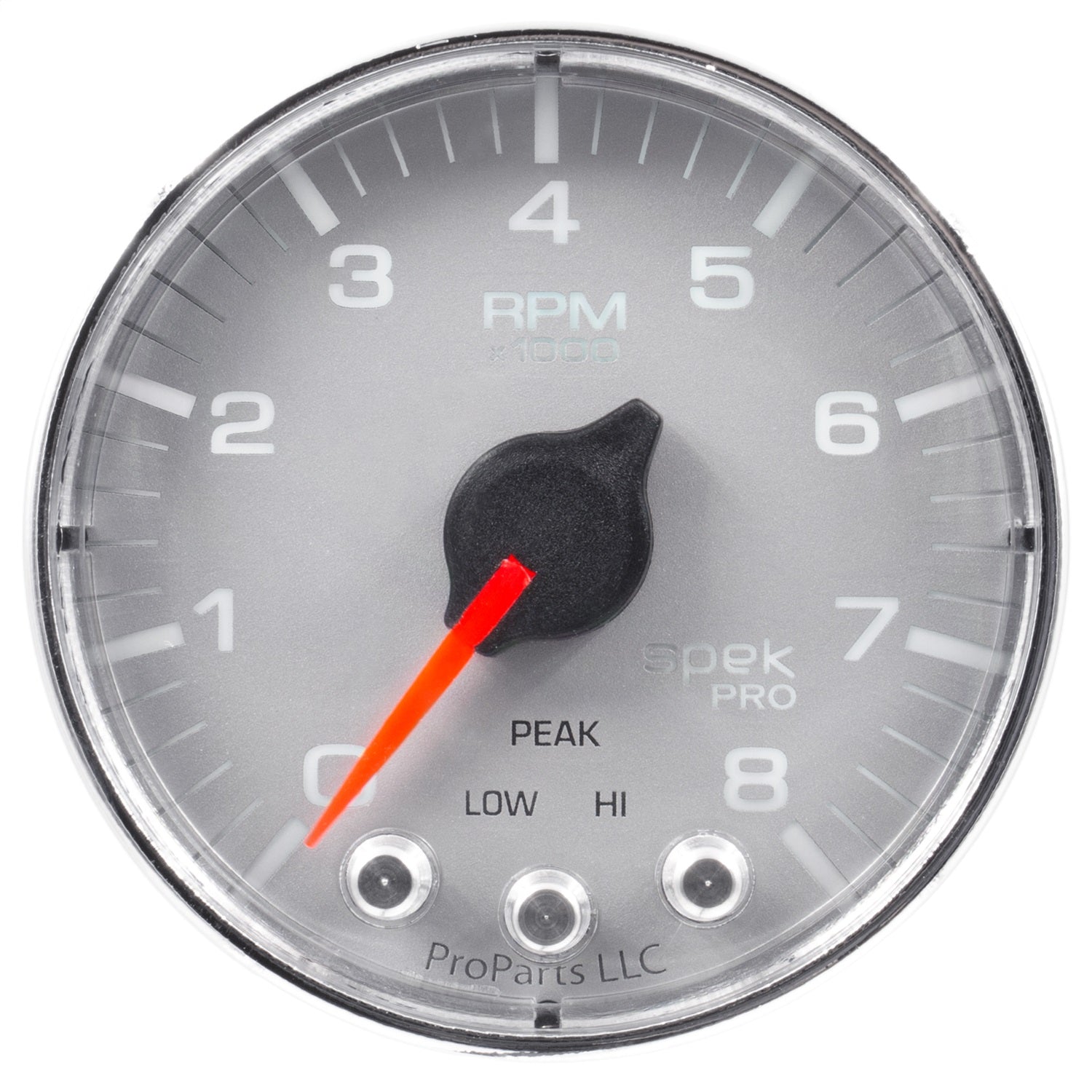 2-1/16" IN-DASH TACHOMETER, 0-8,000 RPM, SPEK-PRO, SILVER/CHROME