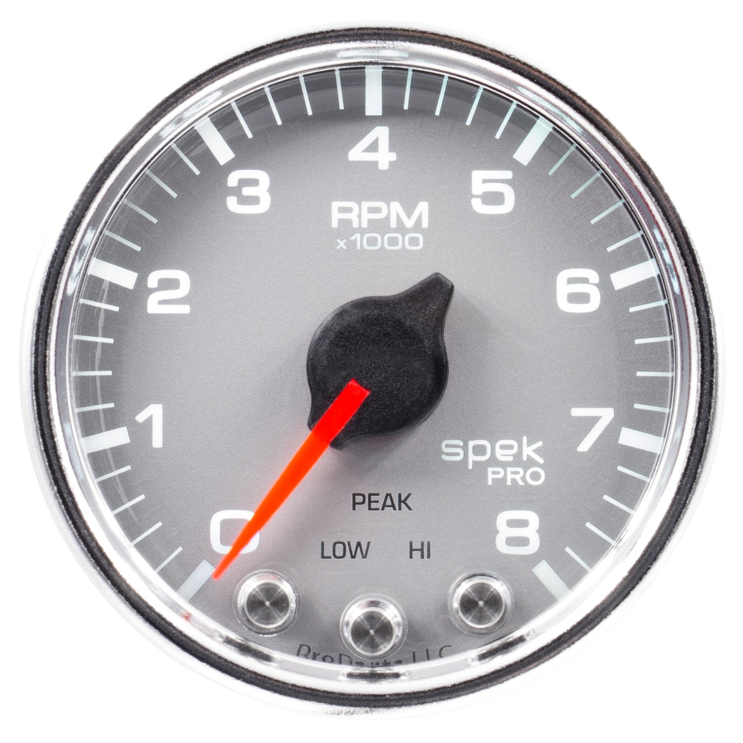 2-1/16" IN-DASH TACHOMETER, 0-8,000 RPM, SPEK-PRO, SILVER/CHROME