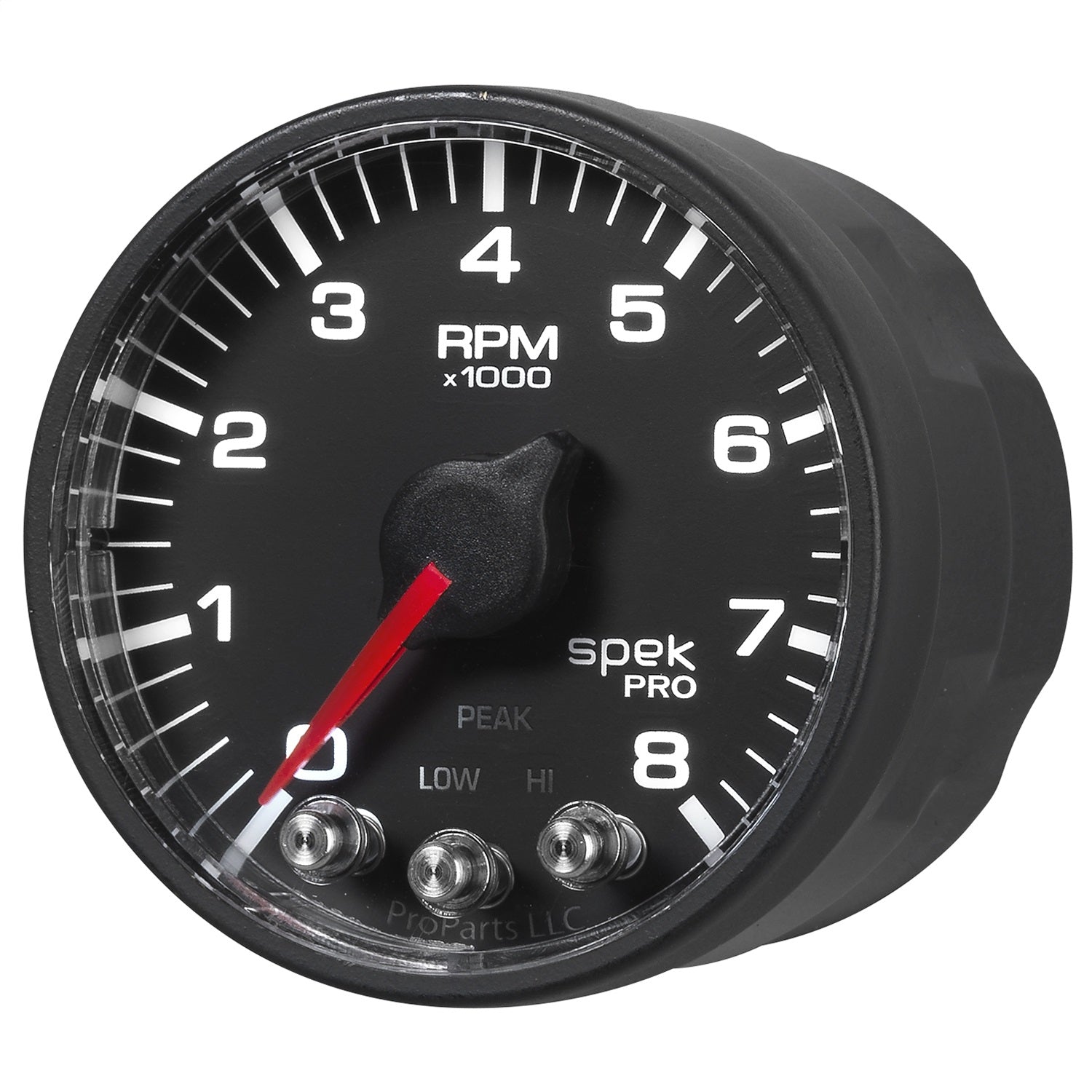 2-1/16" IN-DASH TACHOMETER, 0-8,000 RPM, SPEK-PRO, BLACK/BLACK