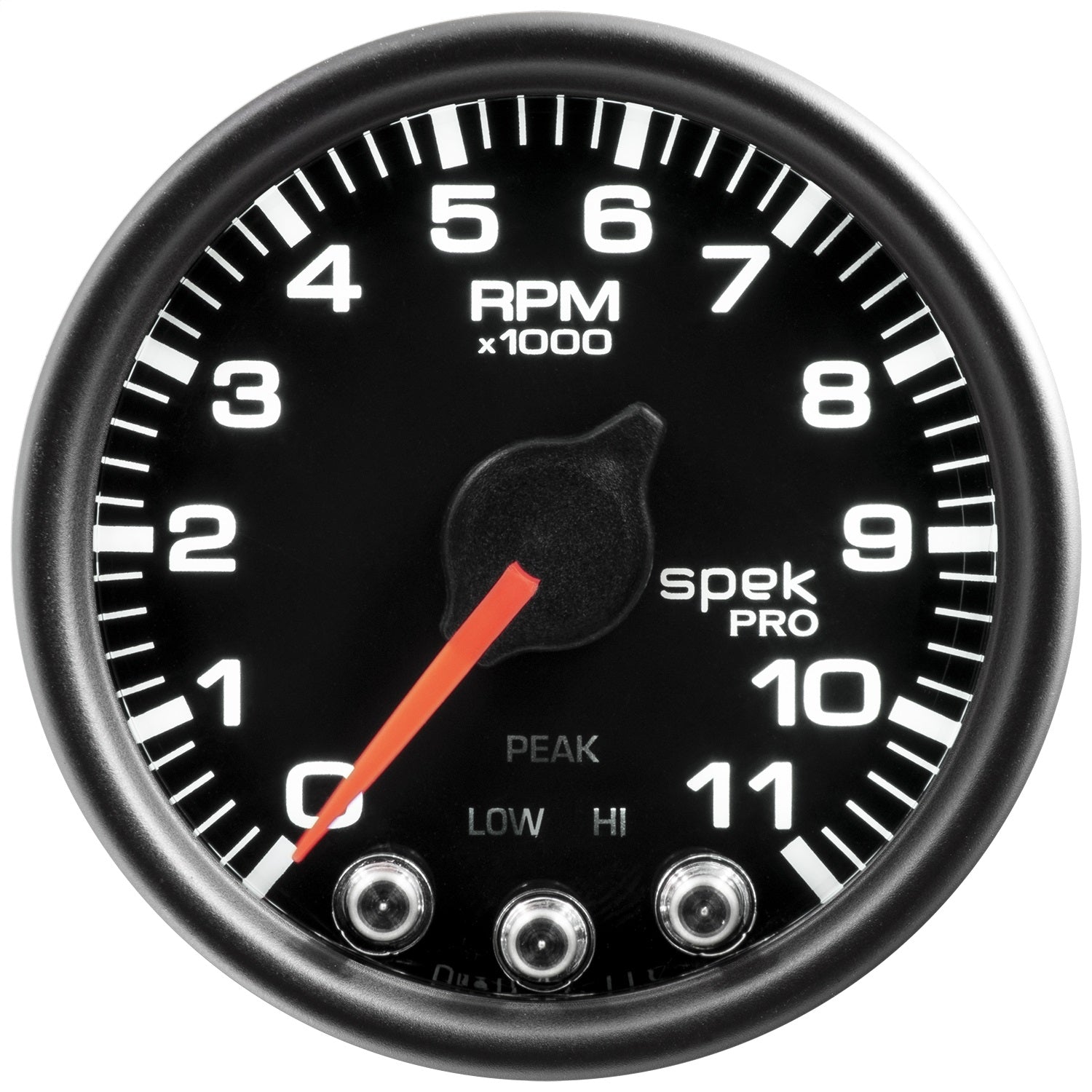 2-1/16" IN-DASH TACHOMETER, 0-11,000 RPM, SPEK-PRO, BLACK/BLACK