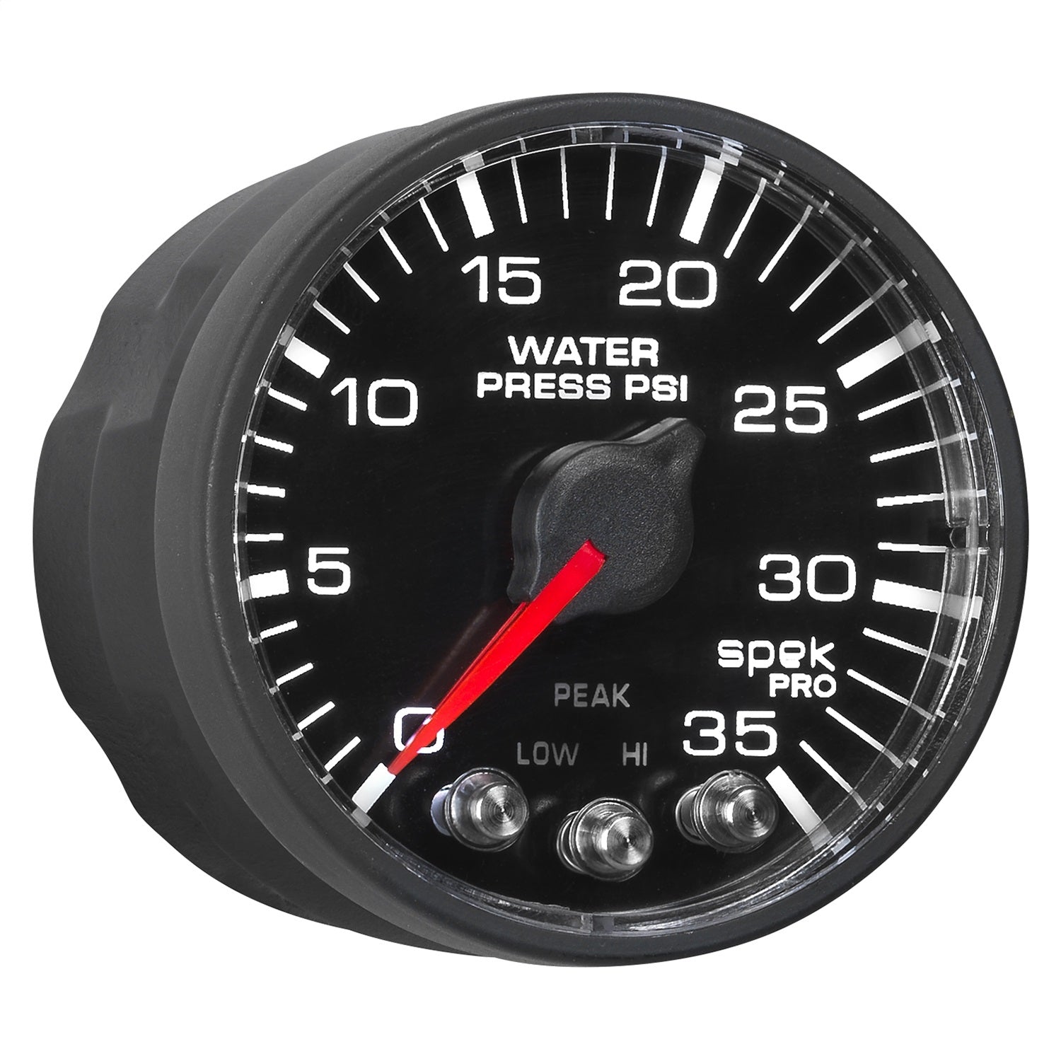 2-1/16" WATER PRESSURE, 0-35 PSI, SPEK-PRO, BLACK/BLACK