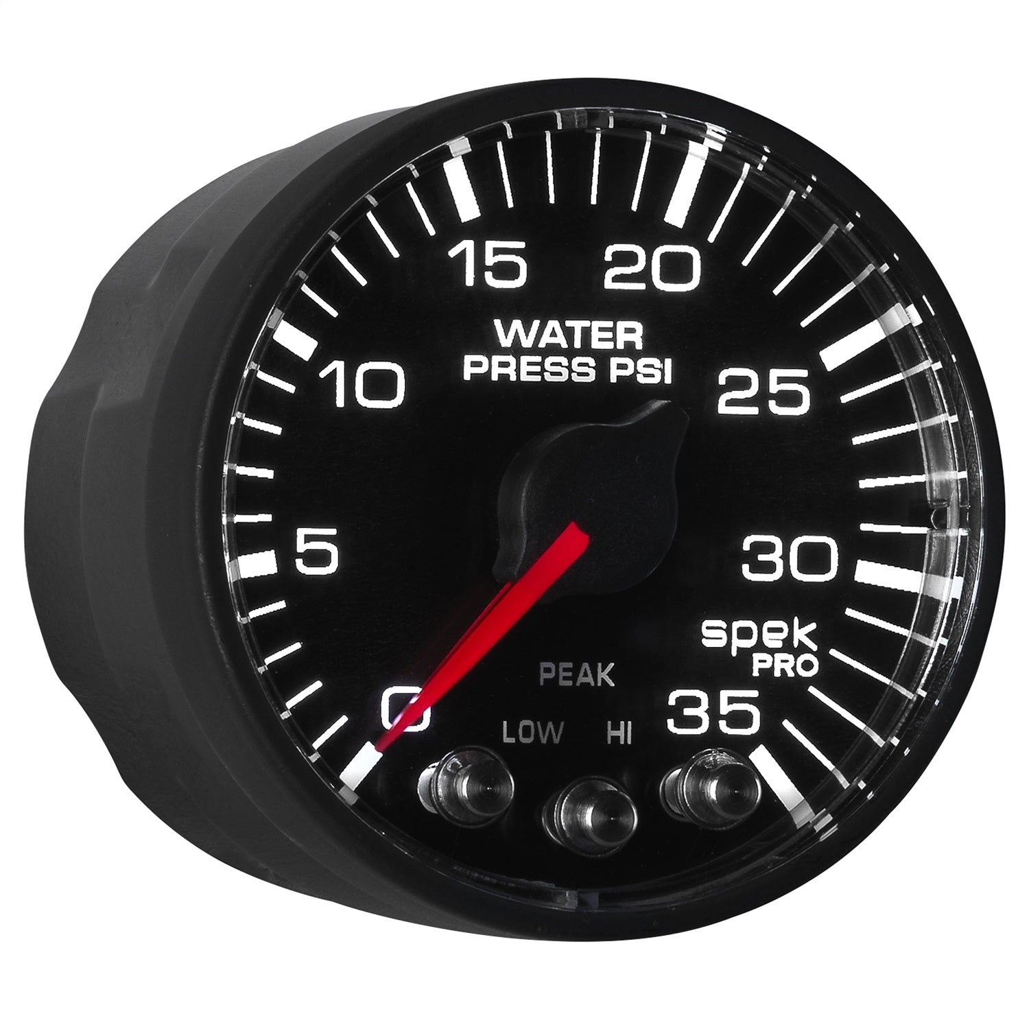2-1/16" WATER PRESSURE, 0-35 PSI, SPEK-PRO, BLACK/BLACK
