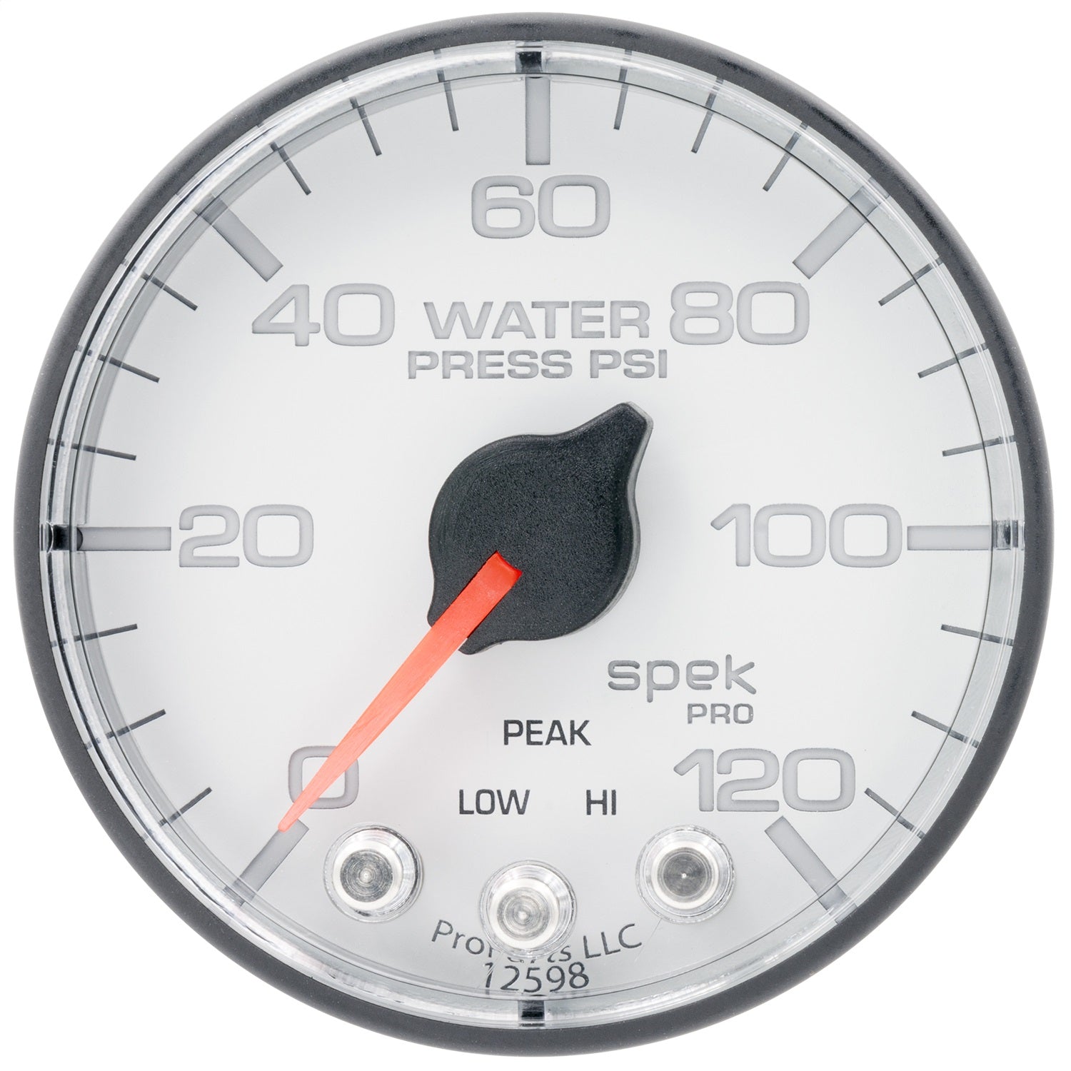 2-1/16" WATER PRESSURE, 0-120 PSI, SPEK-PRO, WHITE/BLACK