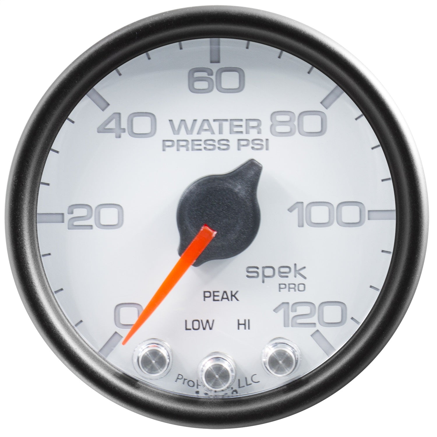 2-1/16" WATER PRESSURE, 0-120 PSI, SPEK-PRO, WHITE/BLACK