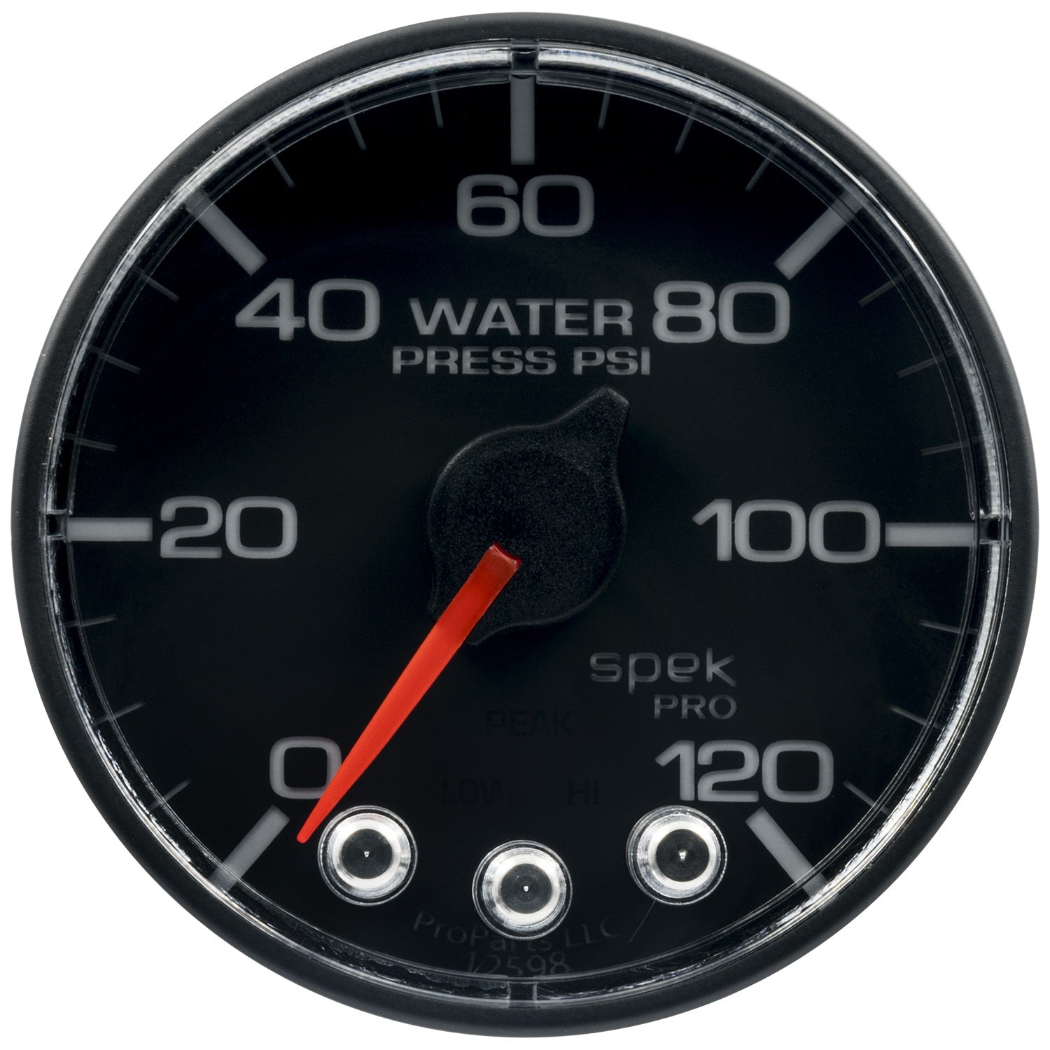 2-1/16" WATER PRESSURE, 0-120 PSI, SPEK-PRO, BLACK/BLACK