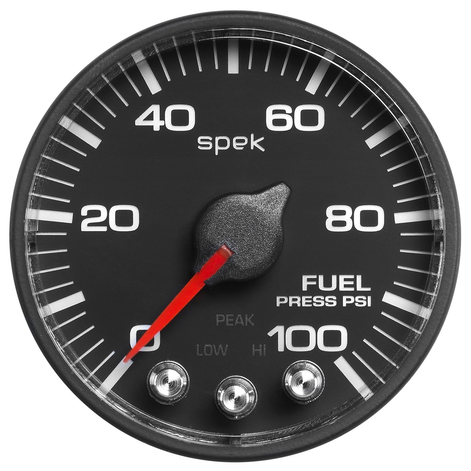 2-1/16" FUEL PRESSURE, 0-100 PSI, SPEK-PRO, BLACK/BLACK, ECU