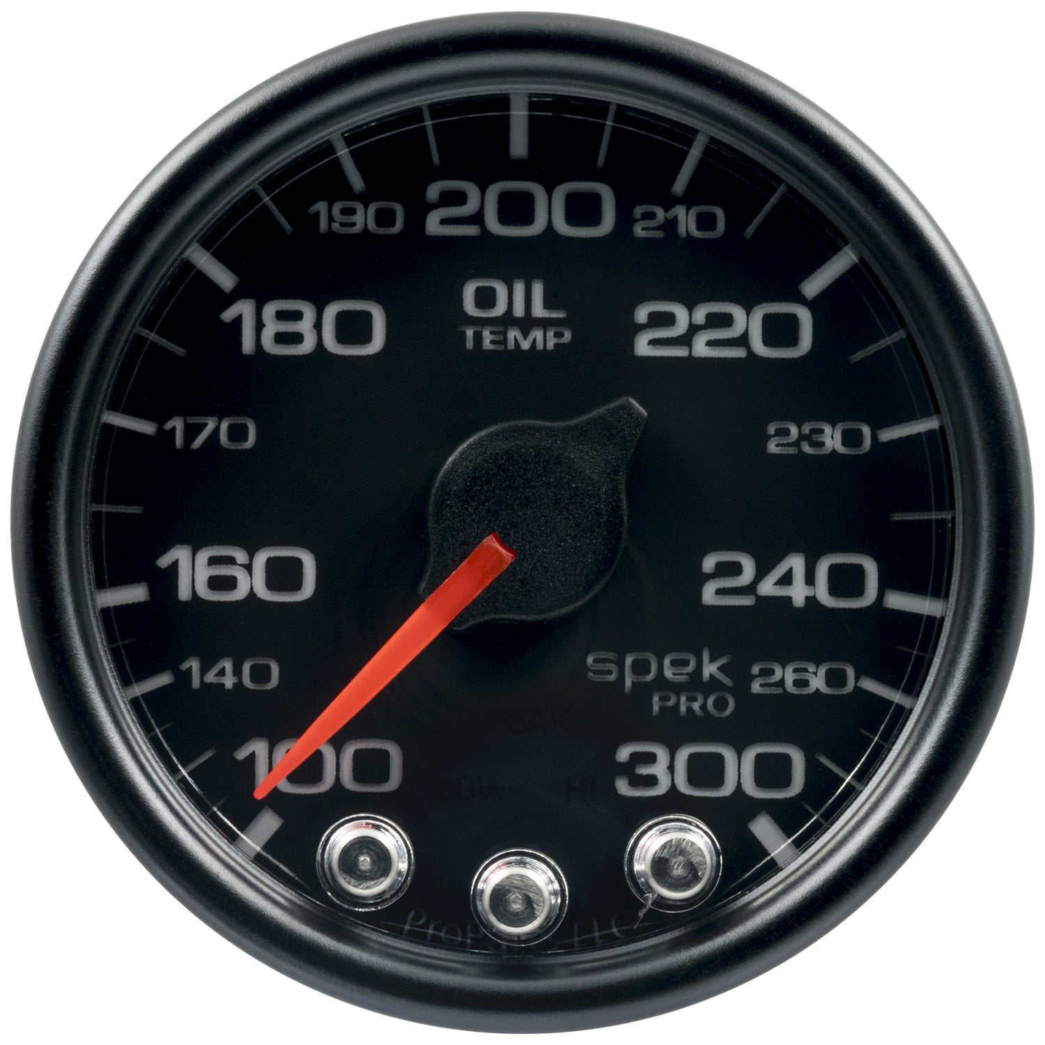 2-1/16" OIL TEMPERATURE, 100-300 °F, SPEK-PRO, BLACK/BLACK, ECU
