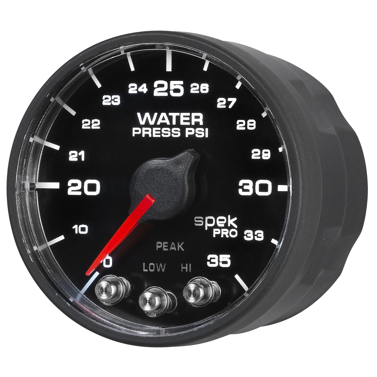 2-1/16" WATER PRESSURE, 0-35 PSI, SPEK-PRO, BLACK/BLACK, ECU