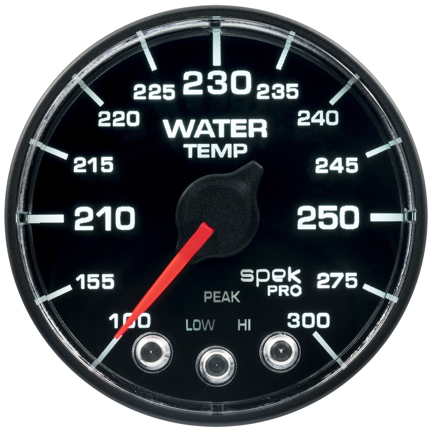 2-1/16" WATER TEMPERATURE, 100-300 °F, SPEK-PRO, BLACK/BLACK, ECU