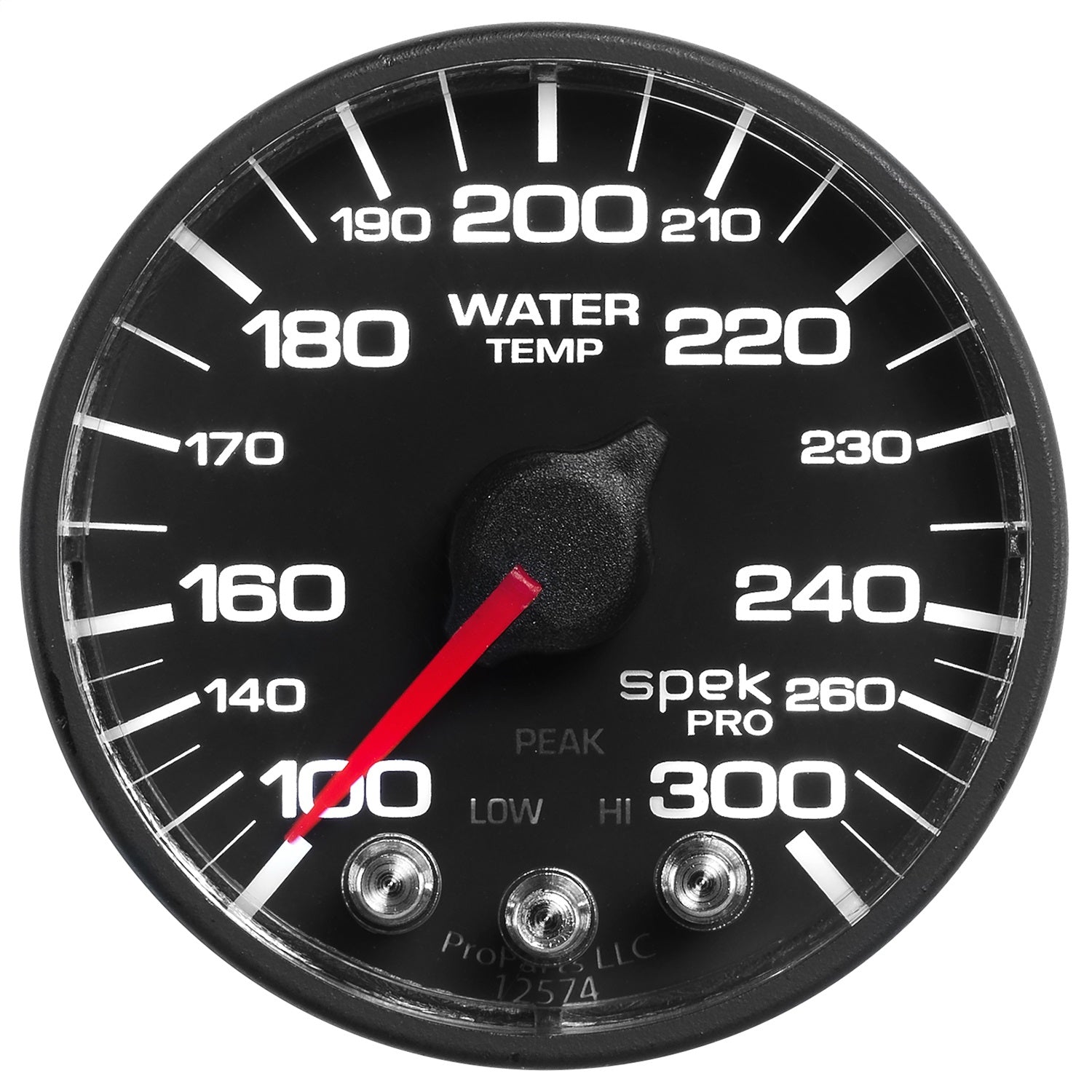 2-1/16" WATER TEMPERATURE, 100-300 °F, SPEK-PRO, BLACK/BLACK, ECU