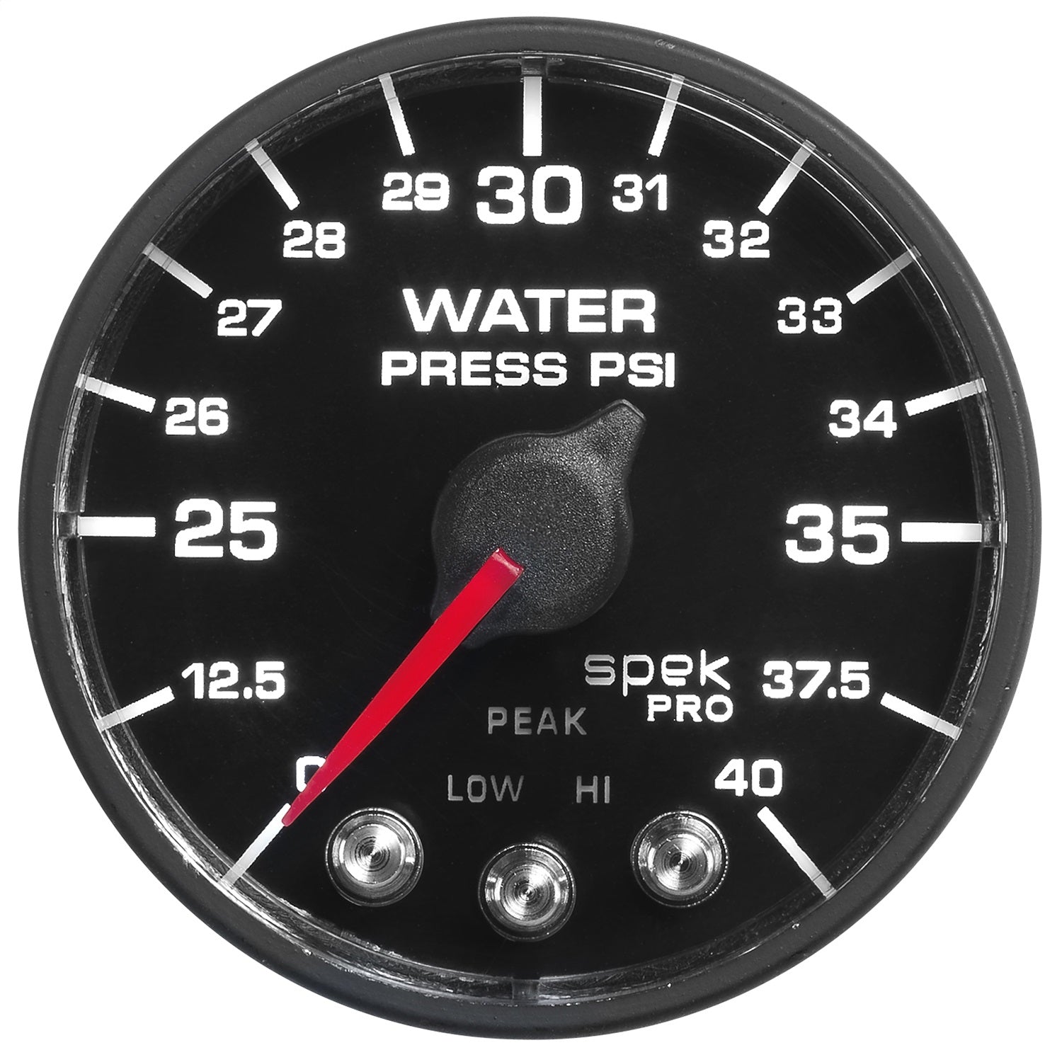 2-1/16" WATER PRESSURE, 0-40 PSI, SPEK-PRO, BLACK/BLACK, ECU