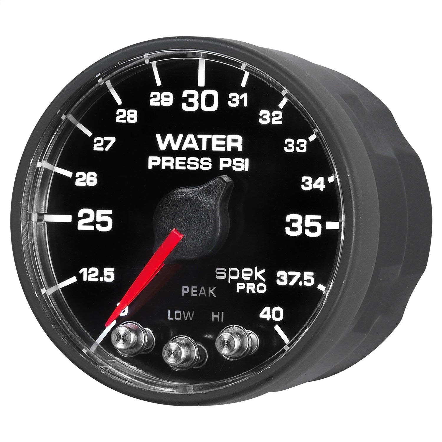 2-1/16" WATER PRESSURE, 0-40 PSI, SPEK-PRO, BLACK/BLACK, ECU
