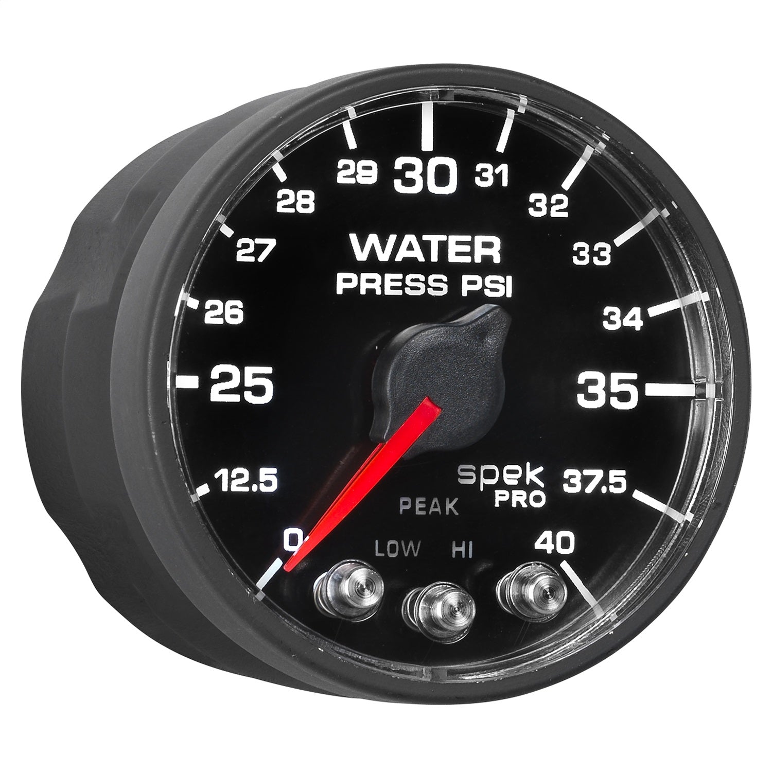2-1/16" WATER PRESSURE, 0-40 PSI, SPEK-PRO, BLACK/BLACK, ECU