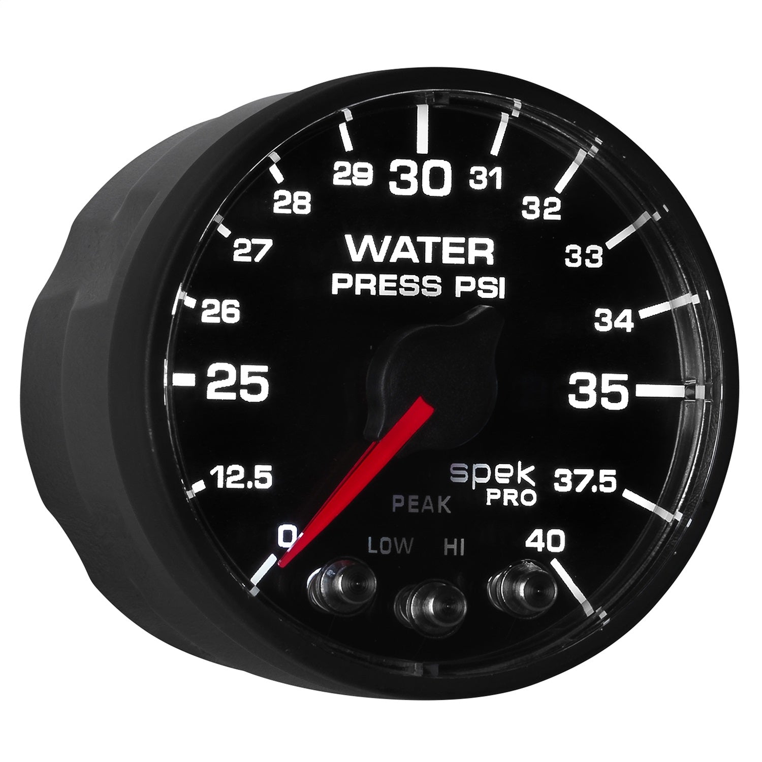 2-1/16" WATER PRESSURE, 0-40 PSI, SPEK-PRO, BLACK/BLACK, ECU