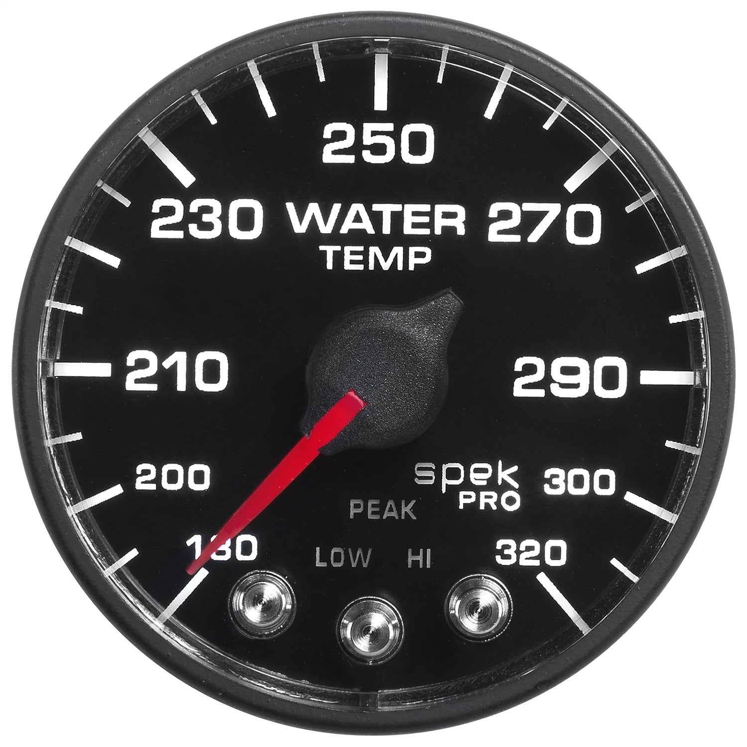 2-1/16" WATER TEMPERATURE, 180-320 °F, SPEK-PRO, BLACK/BLACK, ECU