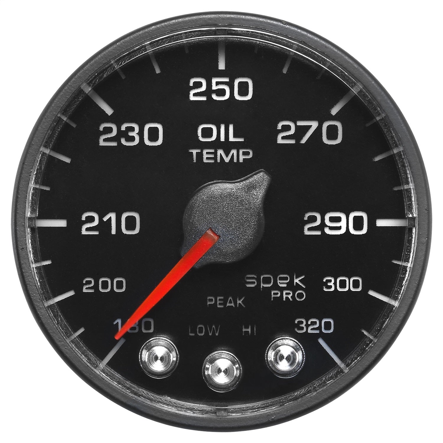 2-1/16" OIL TEMPERATURE, 180-320 °F, SPEK-PRO, BLACK/BLACK, ECU