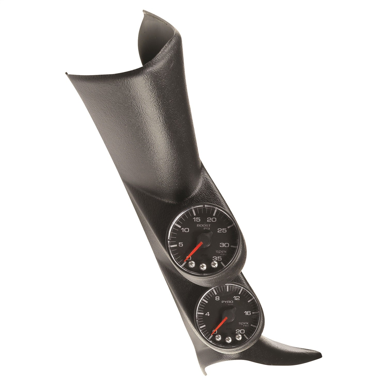 PILLAR KIT, 0-35 PSI/2000 °F, 01-07 GM FULL-SIZE TRUCK, W/O SPEAKER, SPEK-PRO, BLACK DIAL, BLACK BEZEL, FLAT ANTIGLARE LENS
