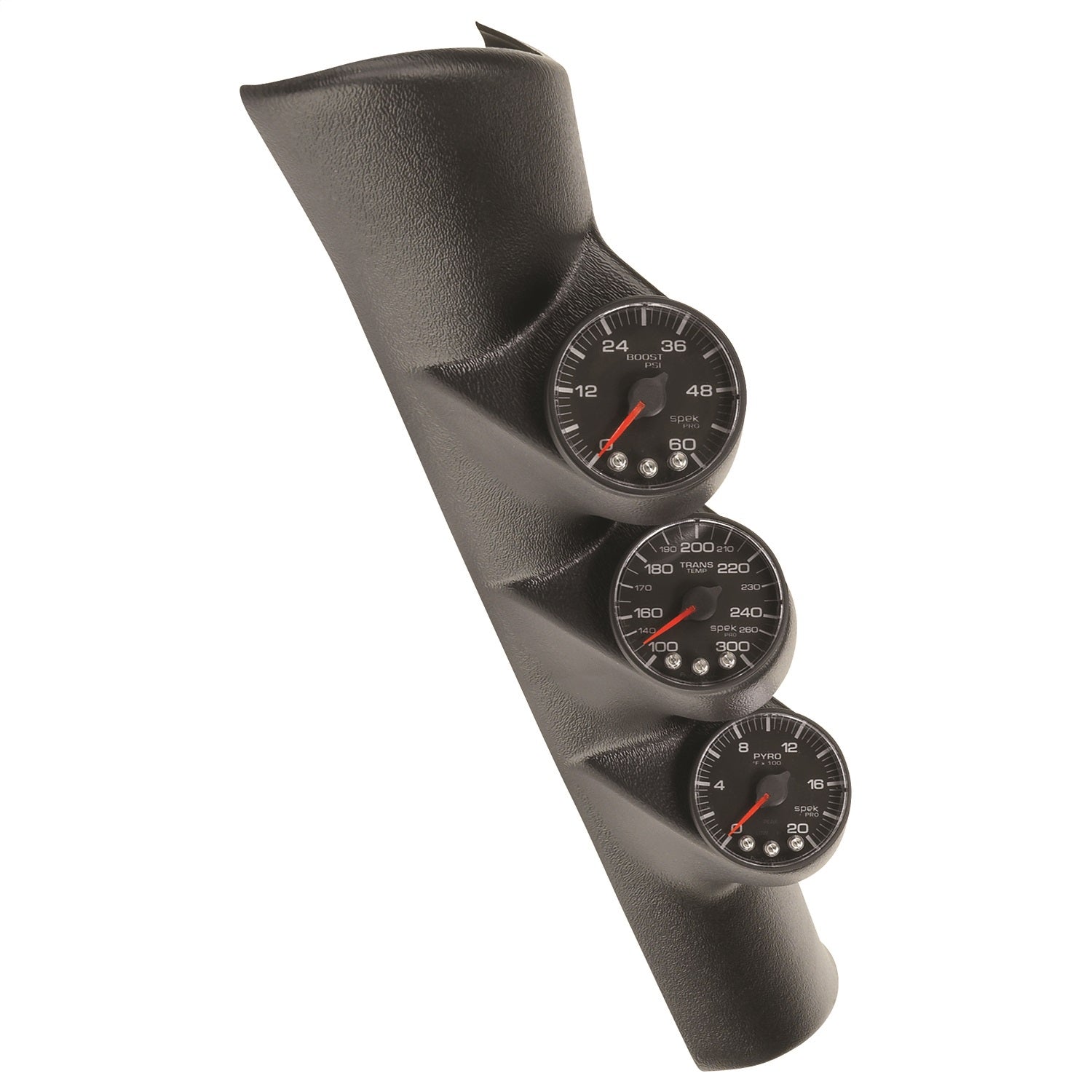PILLAR KIT, 0-60 PSI/0-2000 °F/100-300 °F, 98-02 DODGE RAM, W/O SPEAKER, SPEK-PRO, BLACK DIAL, BLACK BEZEL, FLAT ANTIGLARE LENS