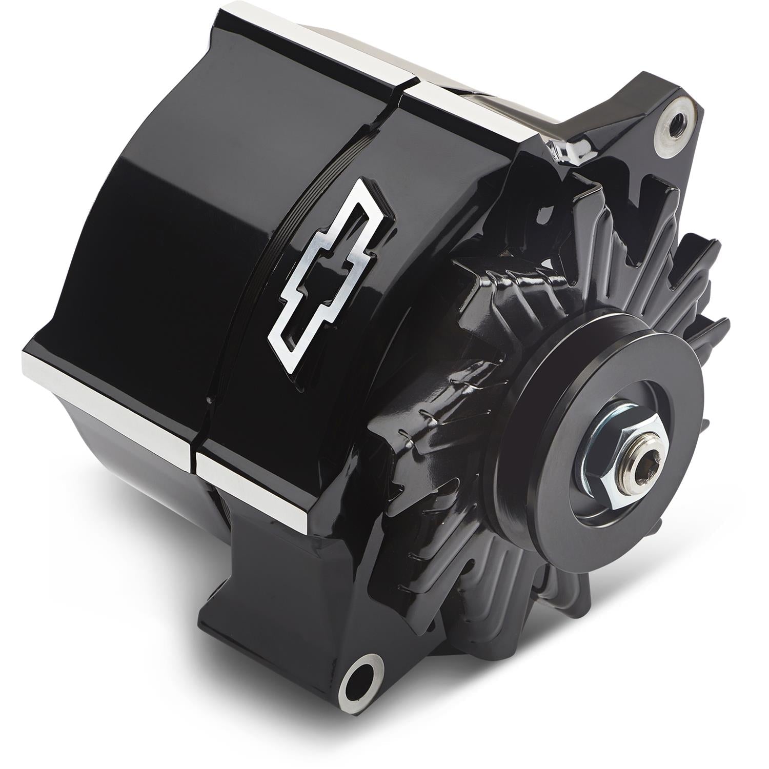 Proform 141-147 Liquid Black Slant Edge Alternator - 100 Amp, Fits GM