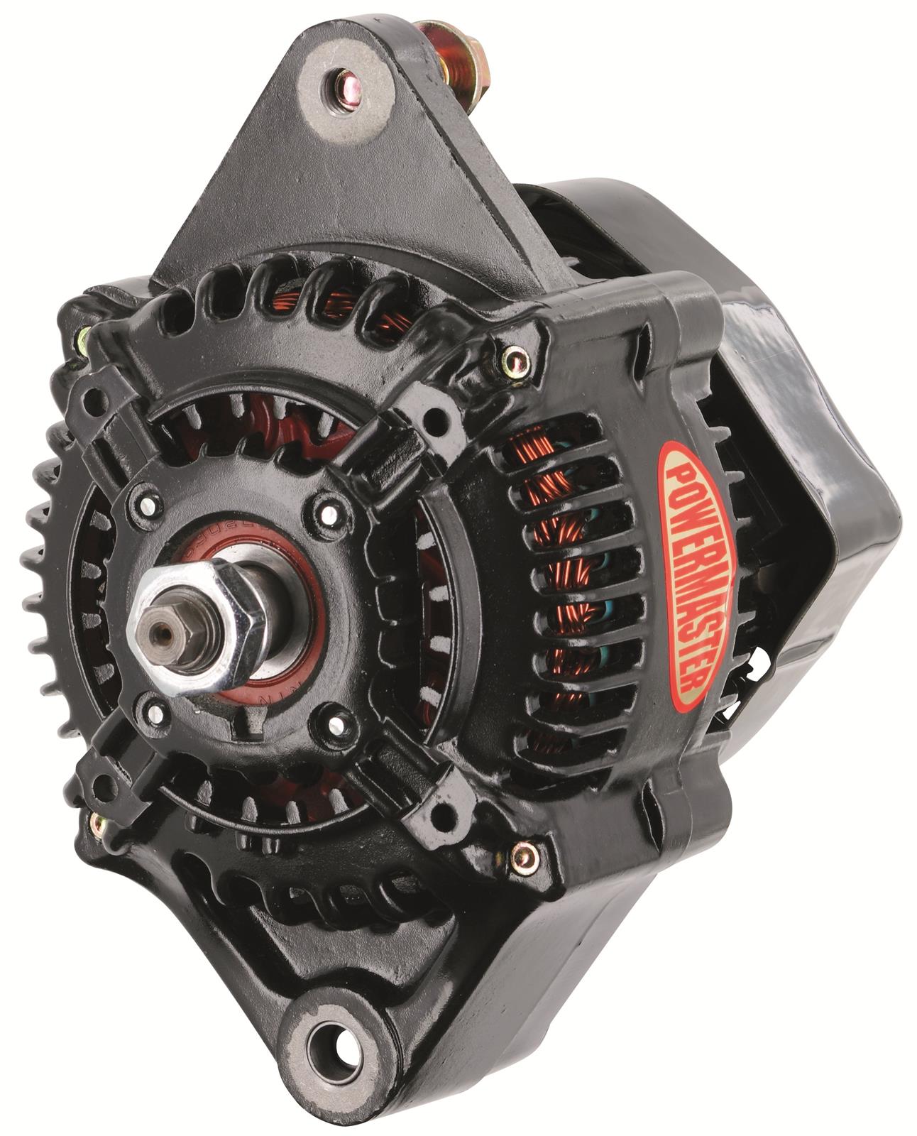 Powermaster 8132 Race Alternator - 100 Amp, Black - Denso