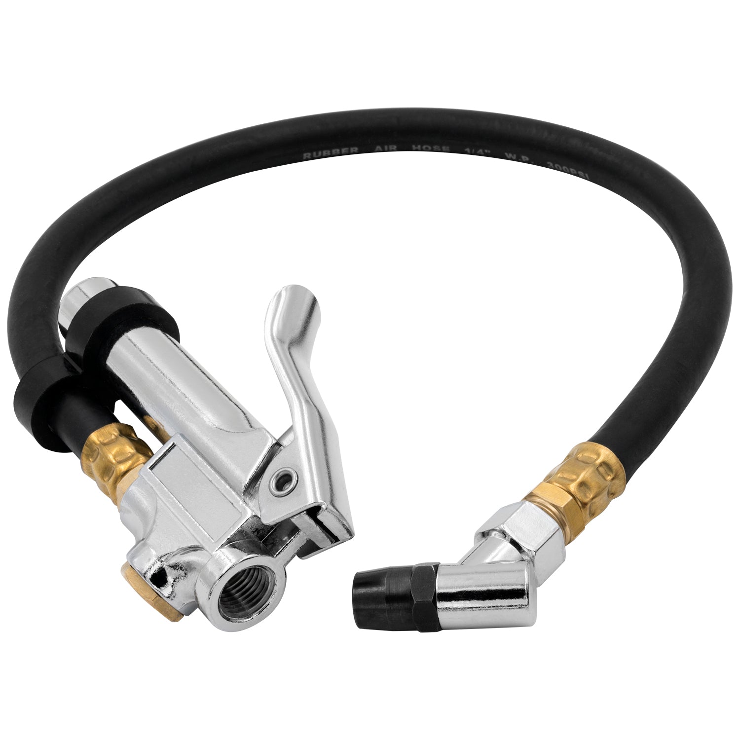 INFLATOR ASSEMBLY, TIRE PRESS, INCL. 46CM HOSE W/ 45º BULLET FOOT AIR CHUCK, STACK