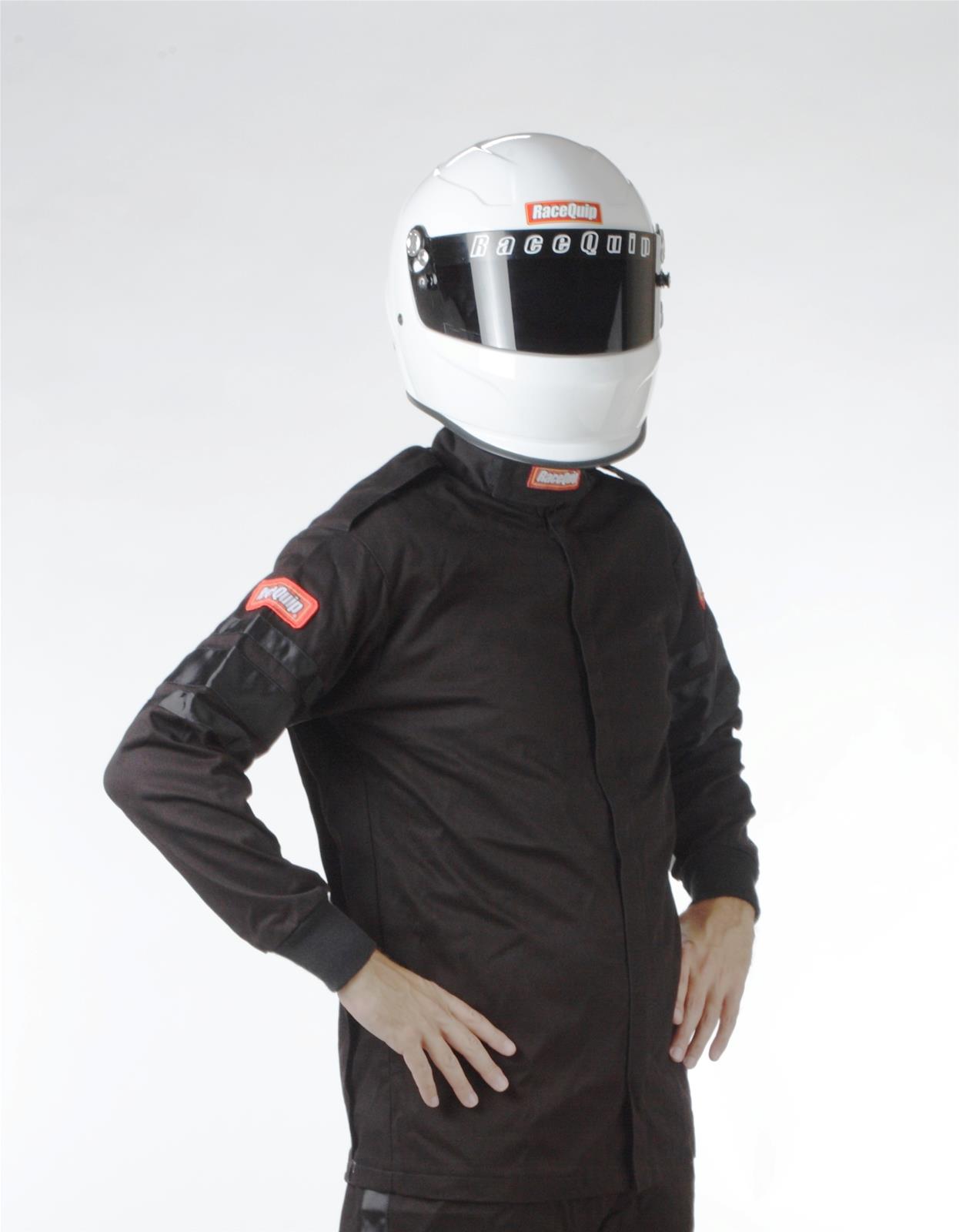 Racequip 111005 110 Series Race Jacket 1-Layer - Large SFI-1 - Black