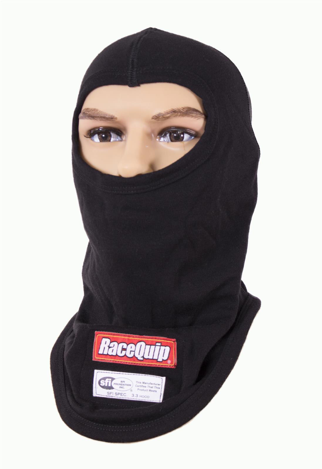 Racequip 433991 SFI 3.3 Single Layer Head Sock - Black